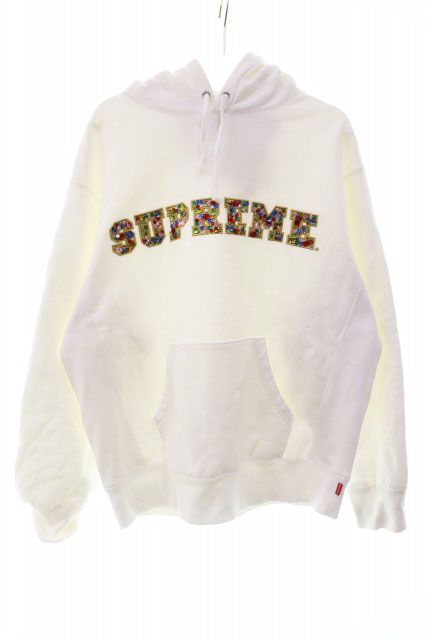 シュプリーム SUPREME 20AW JEWELS HOODED SWEATSHIRT WHITE S ジュエル フード スウェットシャツ パーカー ホワイト 白 【ブランド古着ベクトル】【中古】☆AA★260511