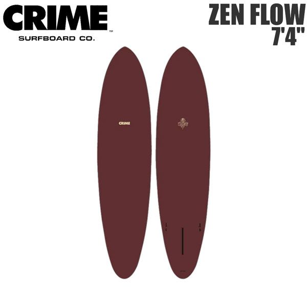 クライム ゼン フロー CRIME ZEN FLOW MID 7’4” OX BLOOD 2 FCS2 BOX + シングルフィン サーフボード ミッドレングス