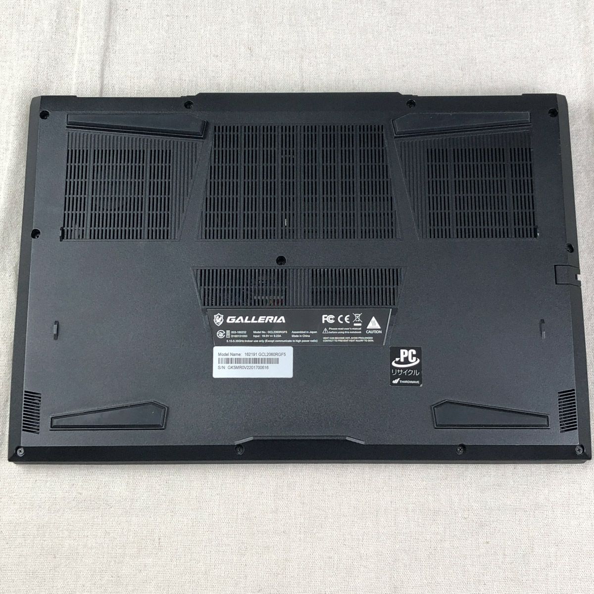ジャンク GALLERIA GCL2060RGF5 RTX2060 ノートPC - メルカリ
