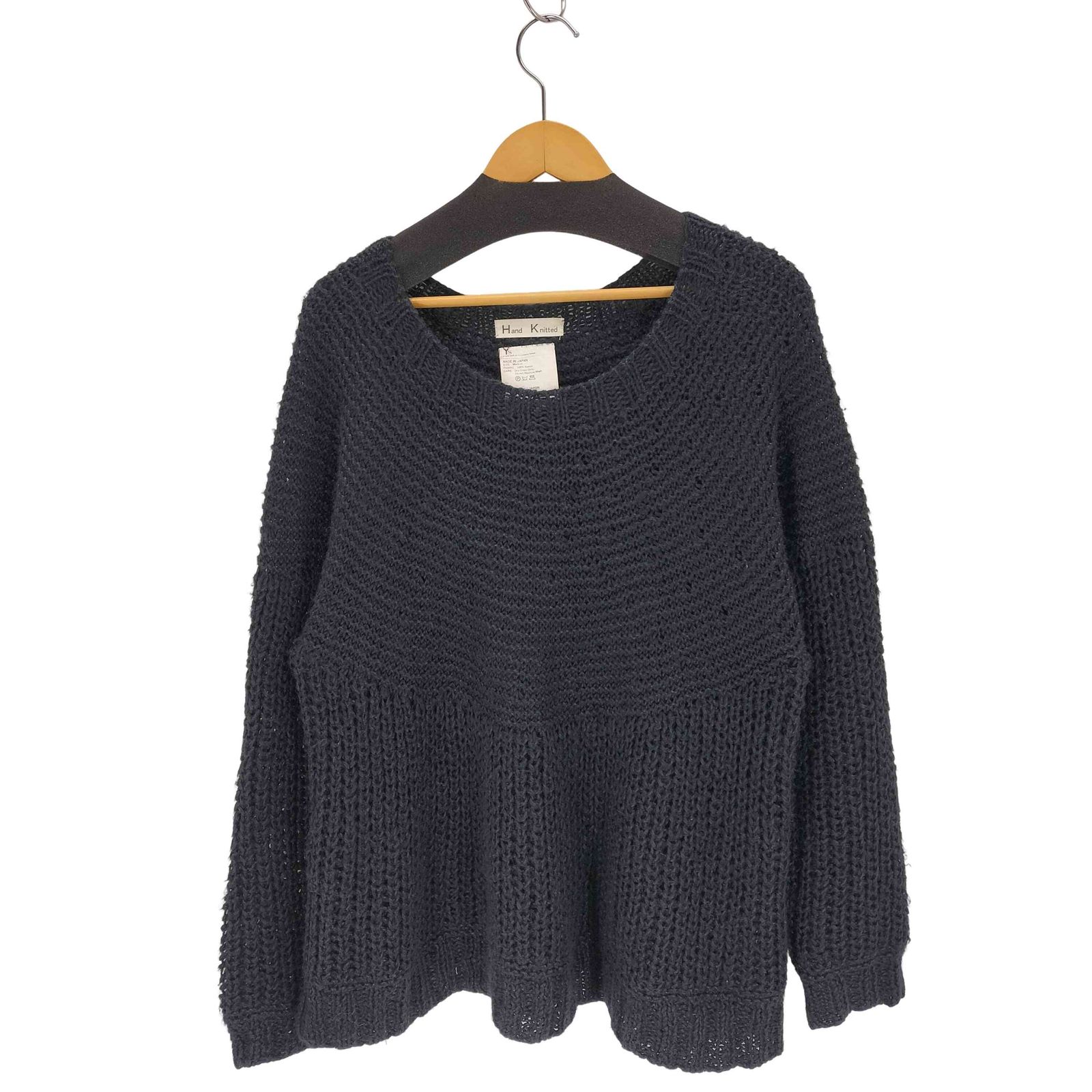 ワイズ Ys 90s Hand Knitted リネン100% 切替編みニット メンズ JPN：M