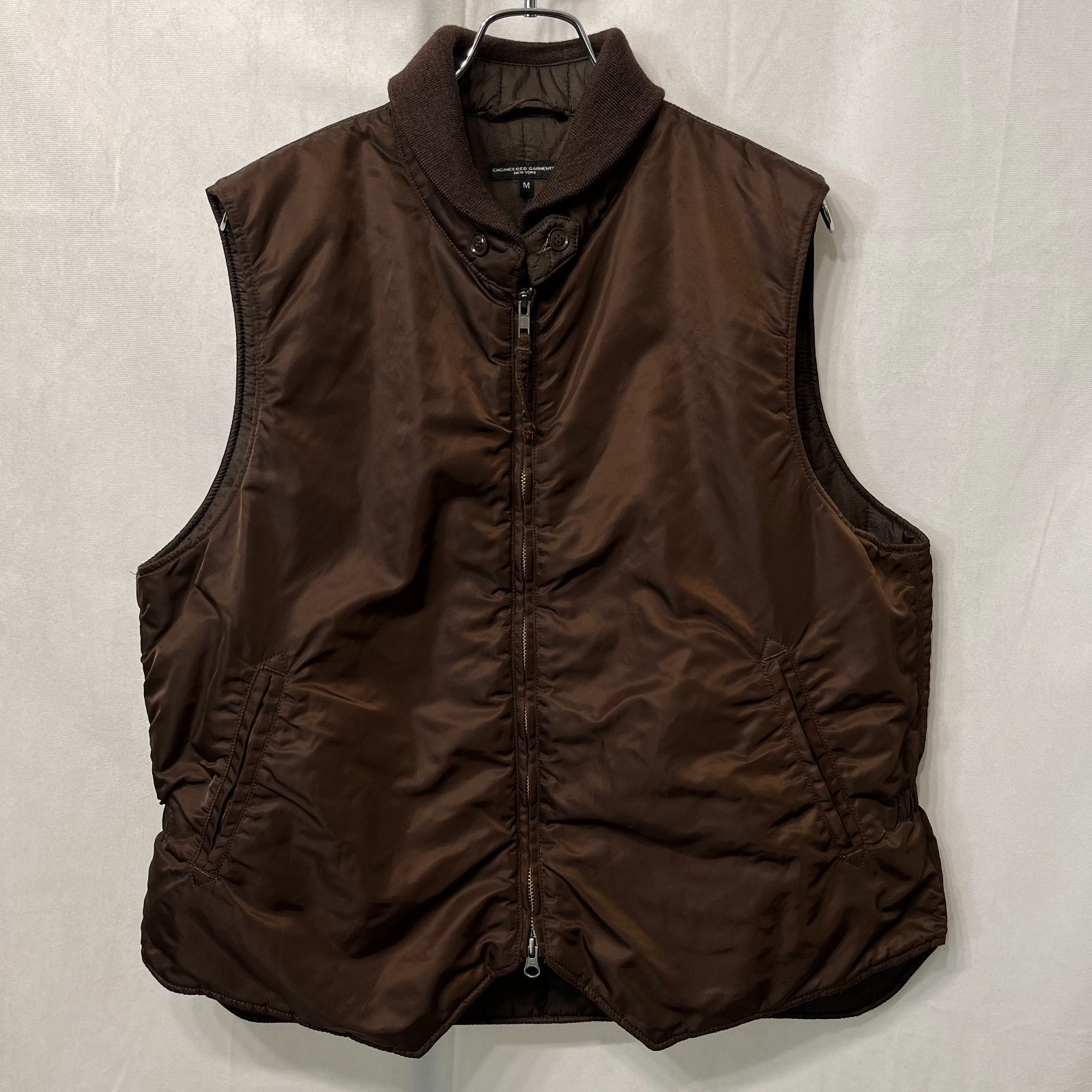 Engineered Garments エンジニアードガーメンツ ● 23FW LL Vest Flight Satin Nylonリブカラーナイロンフライト中綿ベスト 16,280円