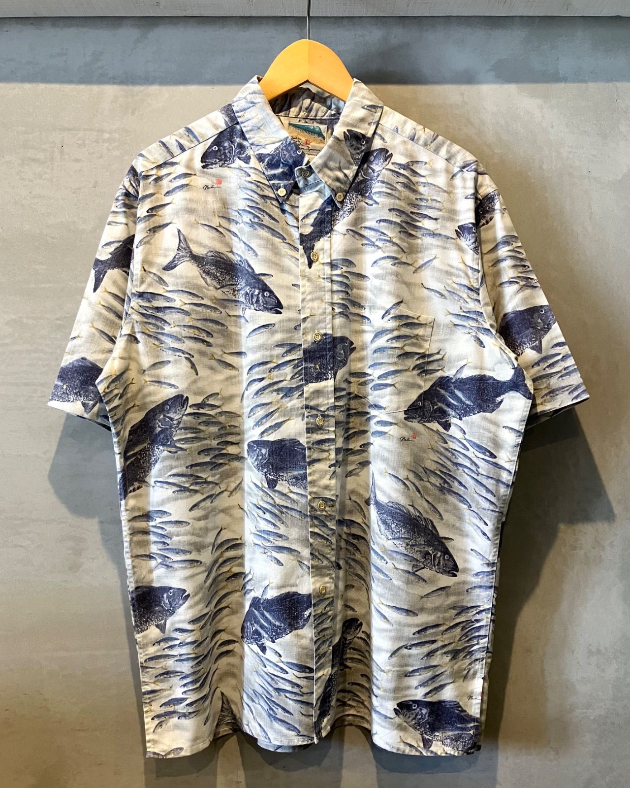 reyn spooner XL アロハシャツ 魚柄 Reyn spooner-Aloha shirt-(size XL)Made in KOREA レインスプーナー