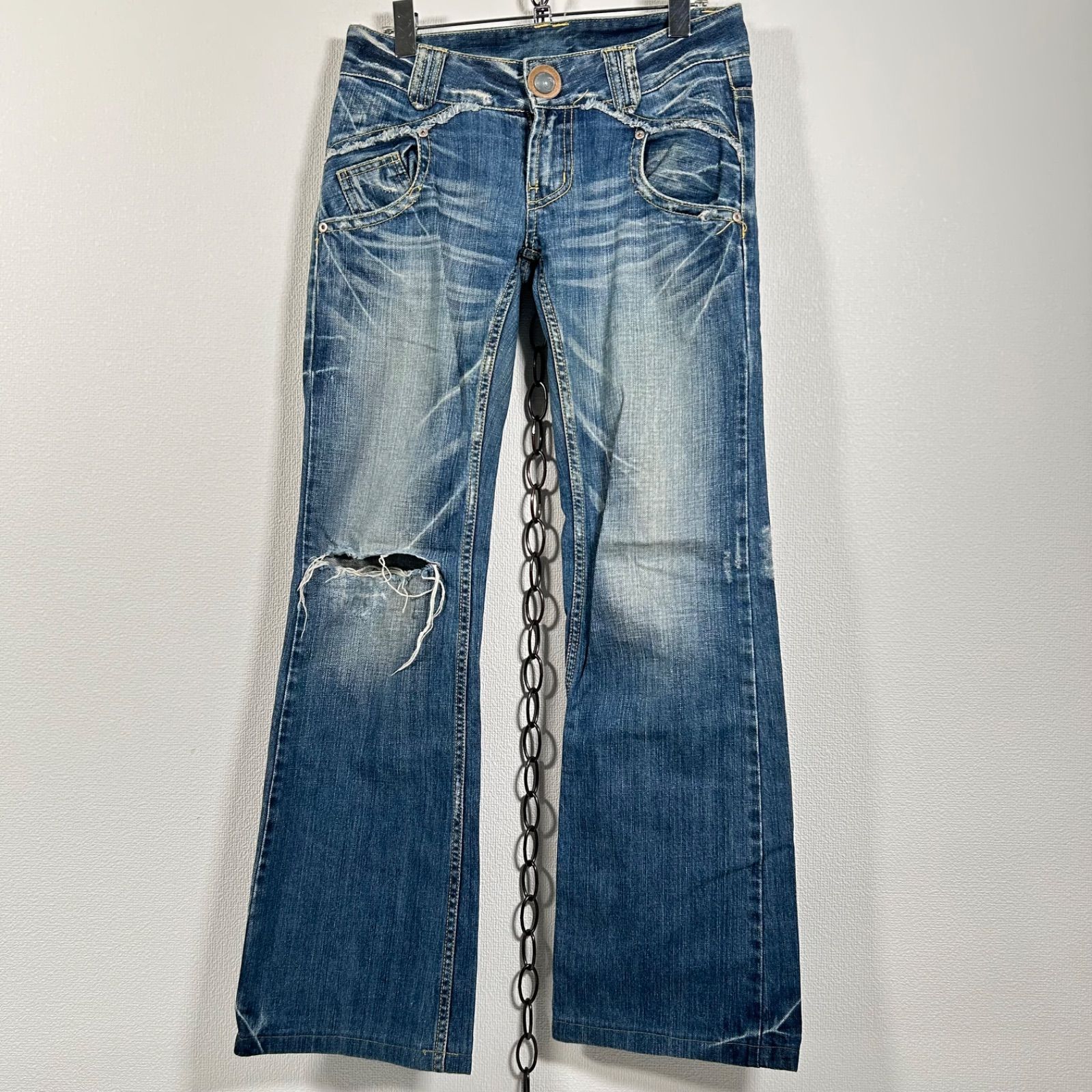 韓国製 Korean Vintage RED PEPPER RED'P 1st Level Vintage Series ブーツカット ローライズ フレア ビッグベル デニムパンツ w-27