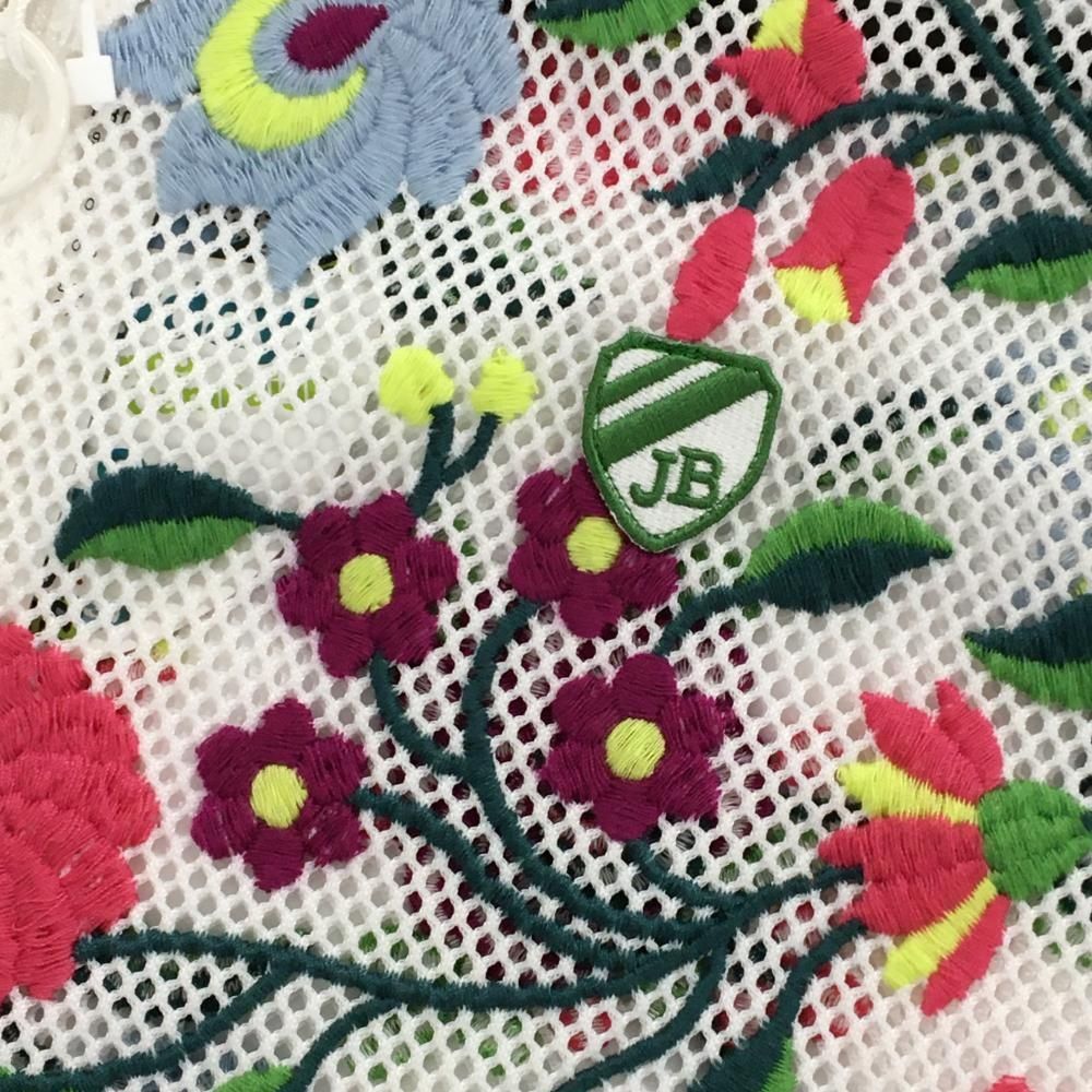 新品】ジャックバニー メッシュジャケット 白×マルチカラー 花柄 七分 