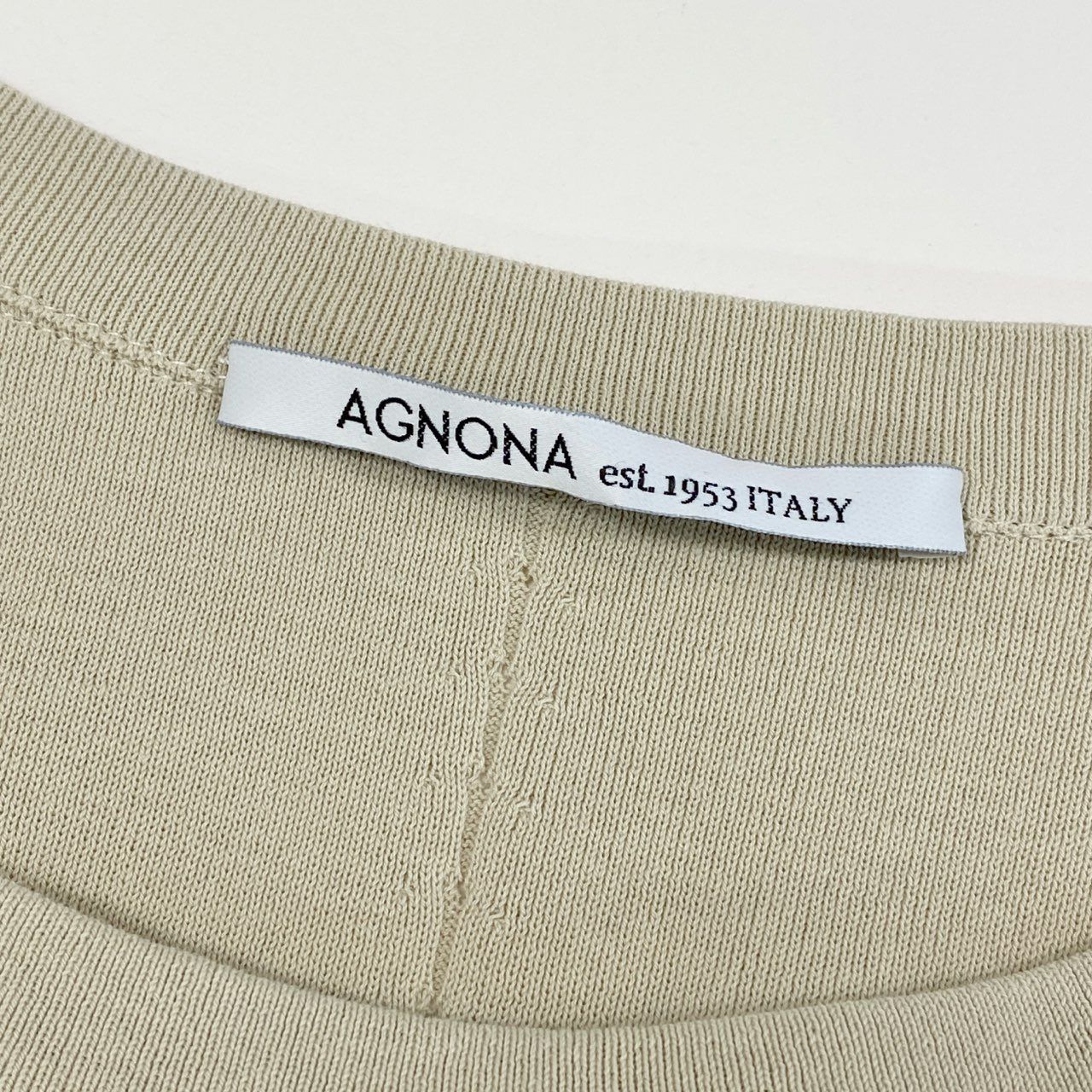 19g28 AGNONA アニオナ イタリア製 ニット切替 半袖シャツワンピース