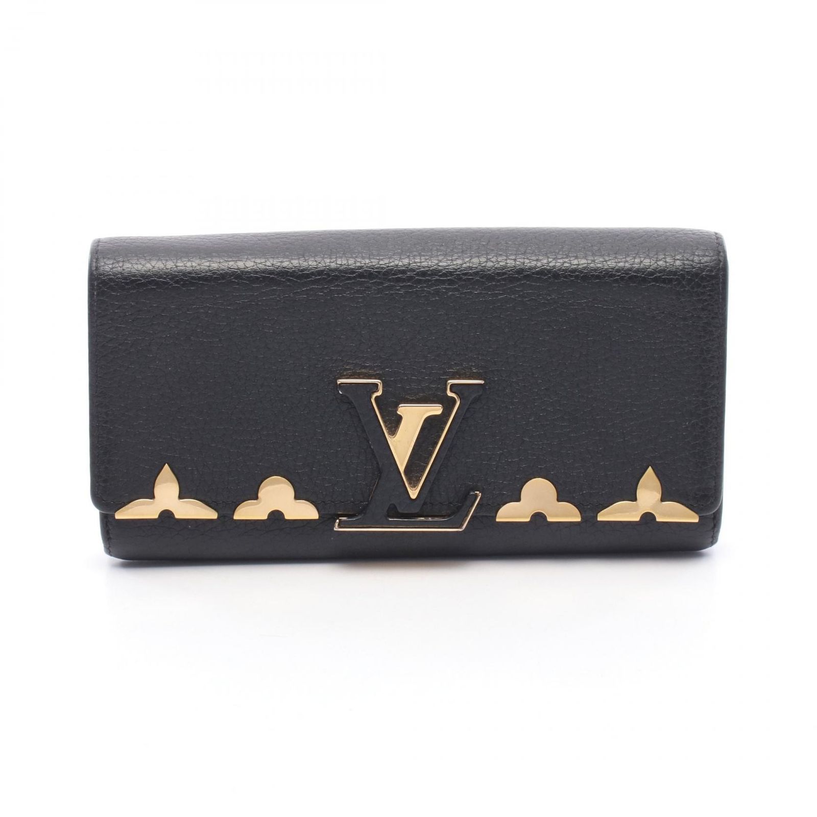 ルイ・ヴィトン LOUIS VUITTON 二つ折り長財布 ポルトフォイユ カプシーヌ ノワール M64551 ノワール その他 ポルトフォイユ・カプシーヌ レディース Used B