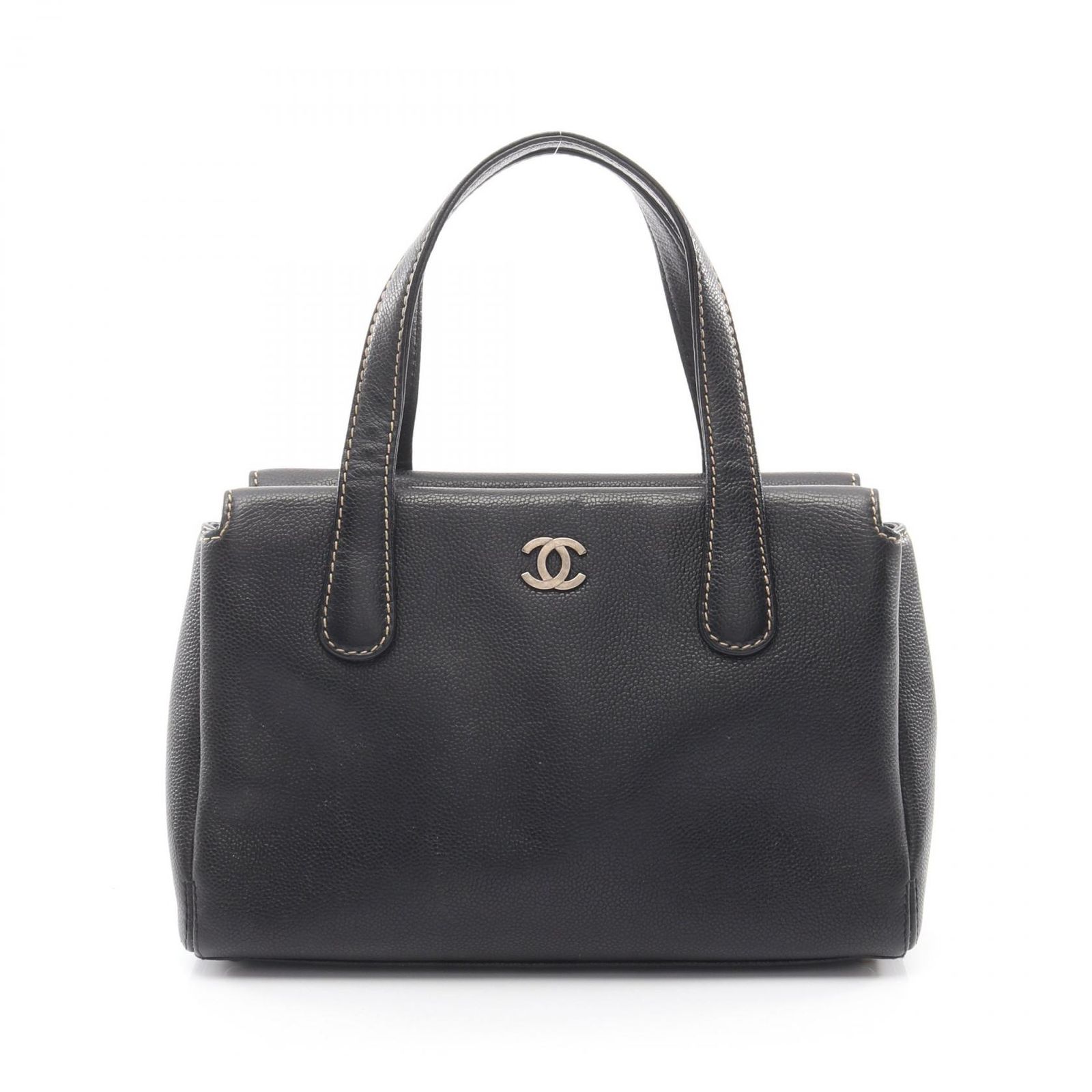 シャネル CHANEL ハンドバッグ ココマーク ブラック キャビアスキン(グレインドカーフ) ワイルドステッチ ハンドバッグ レディース Used B