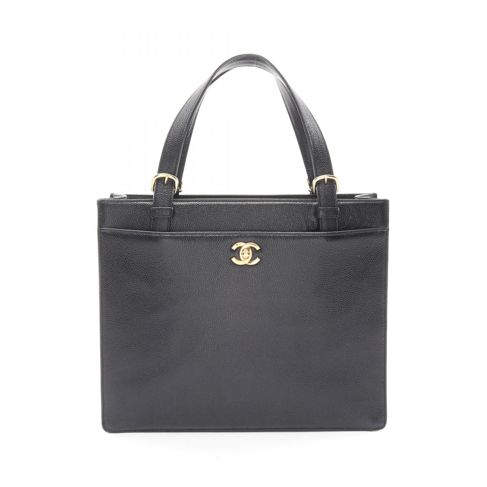 シャネル CHANEL トートバッグ ココマーク ブラック キャビアスキン(グレインドカーフ) ココマーク トートバッグ レディース Used A