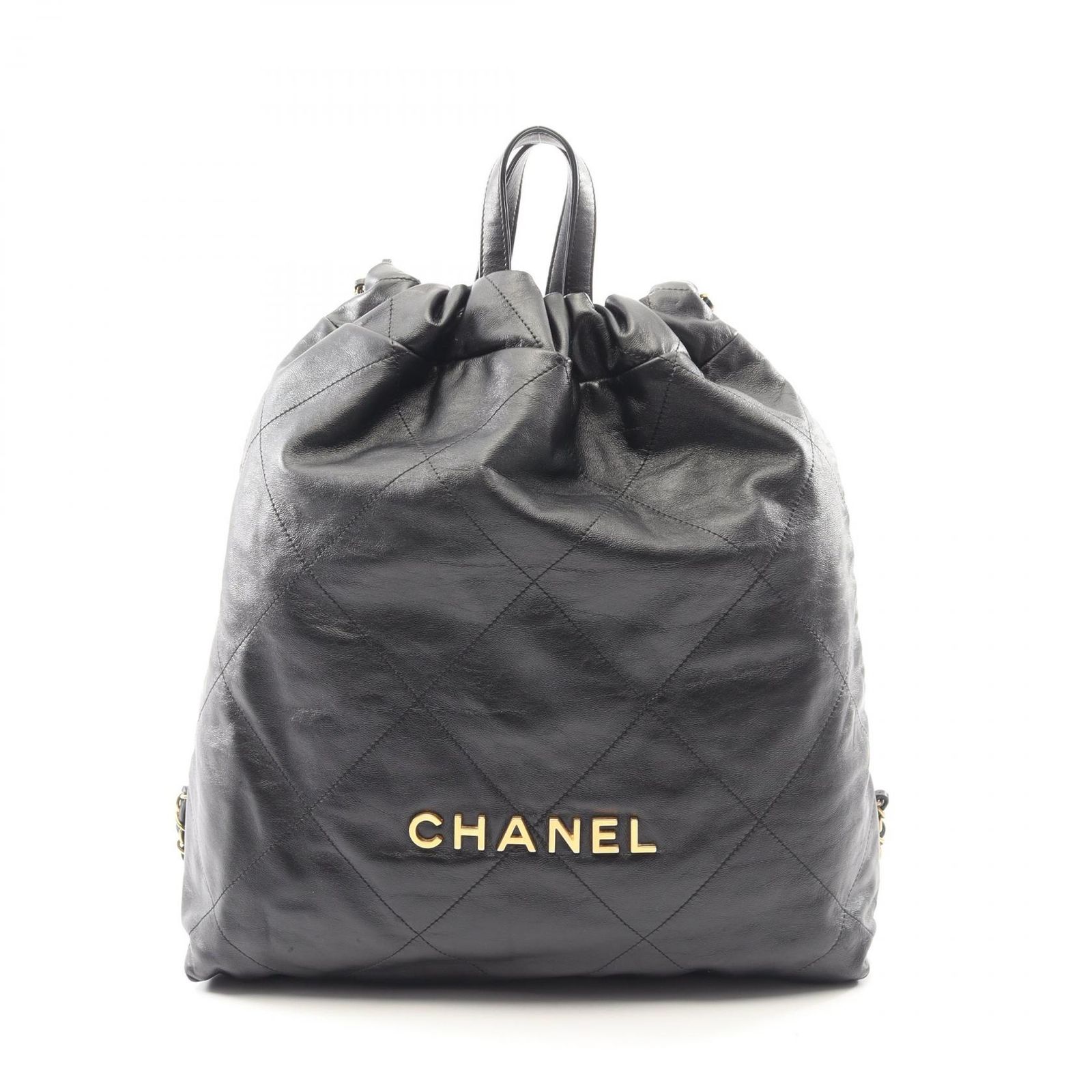 シャネル CHANEL リュックサック バックパック シャネル 22 ラージ AS3313 ブラック レザー CHANEL22 マトラッセ チェーンバックパック レディース Used A