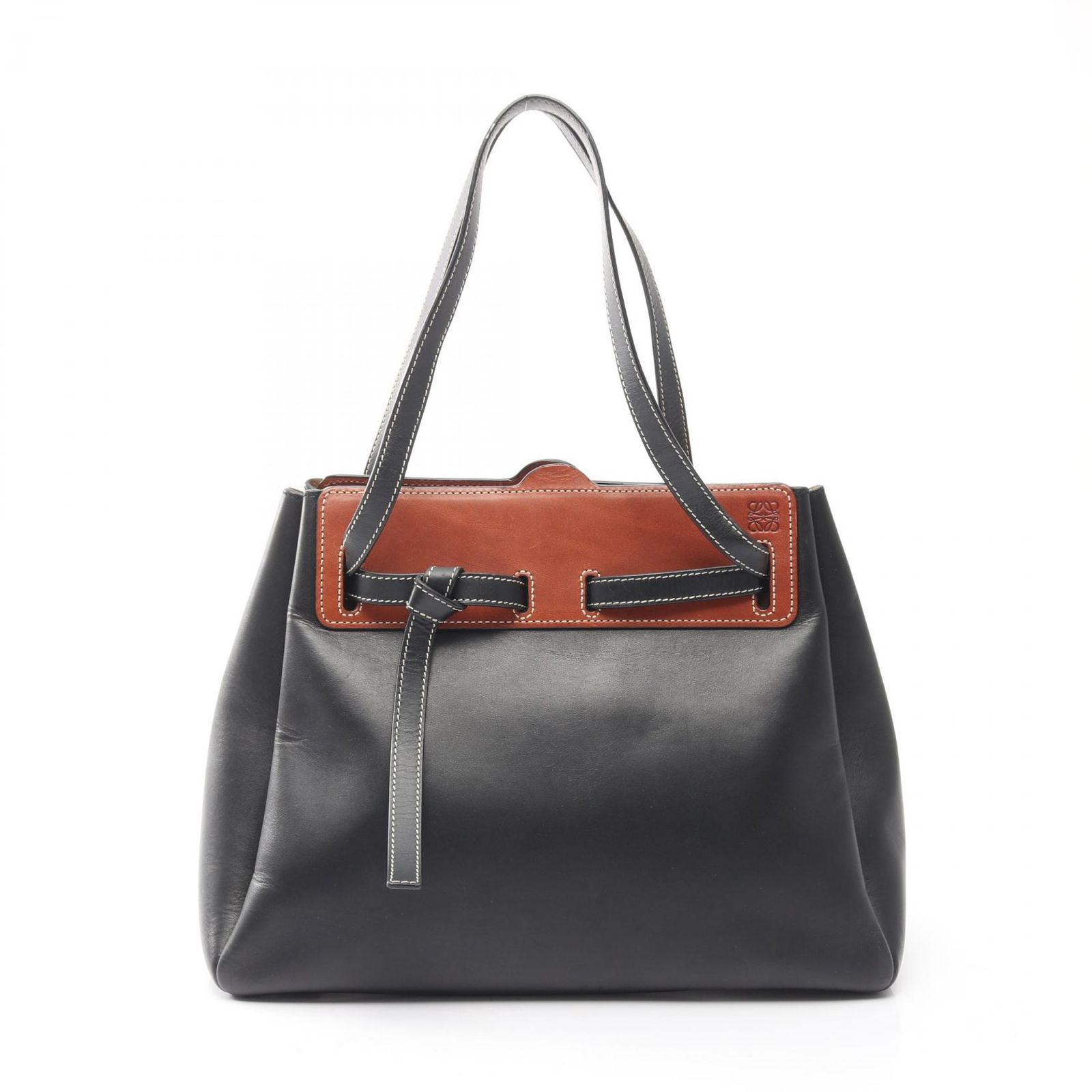 ロエベ LOEWE トートバッグ LAZO ラゾ ブラック/ブラウン レザー ラゾ トート レディース Used B