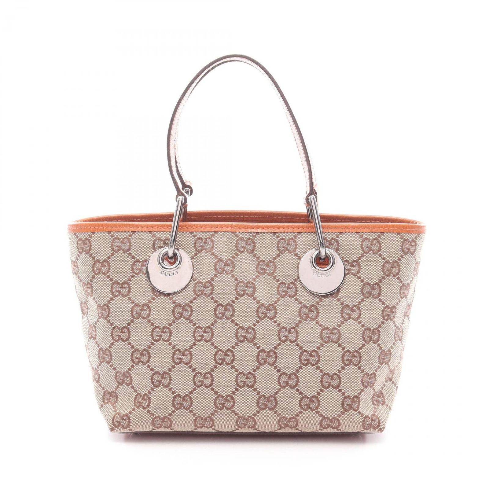 グッチ GUCCI トートバッグ GGキャンバス 120844 ベージュ キャンバス レザー ミニトートバッグ レディース Used A