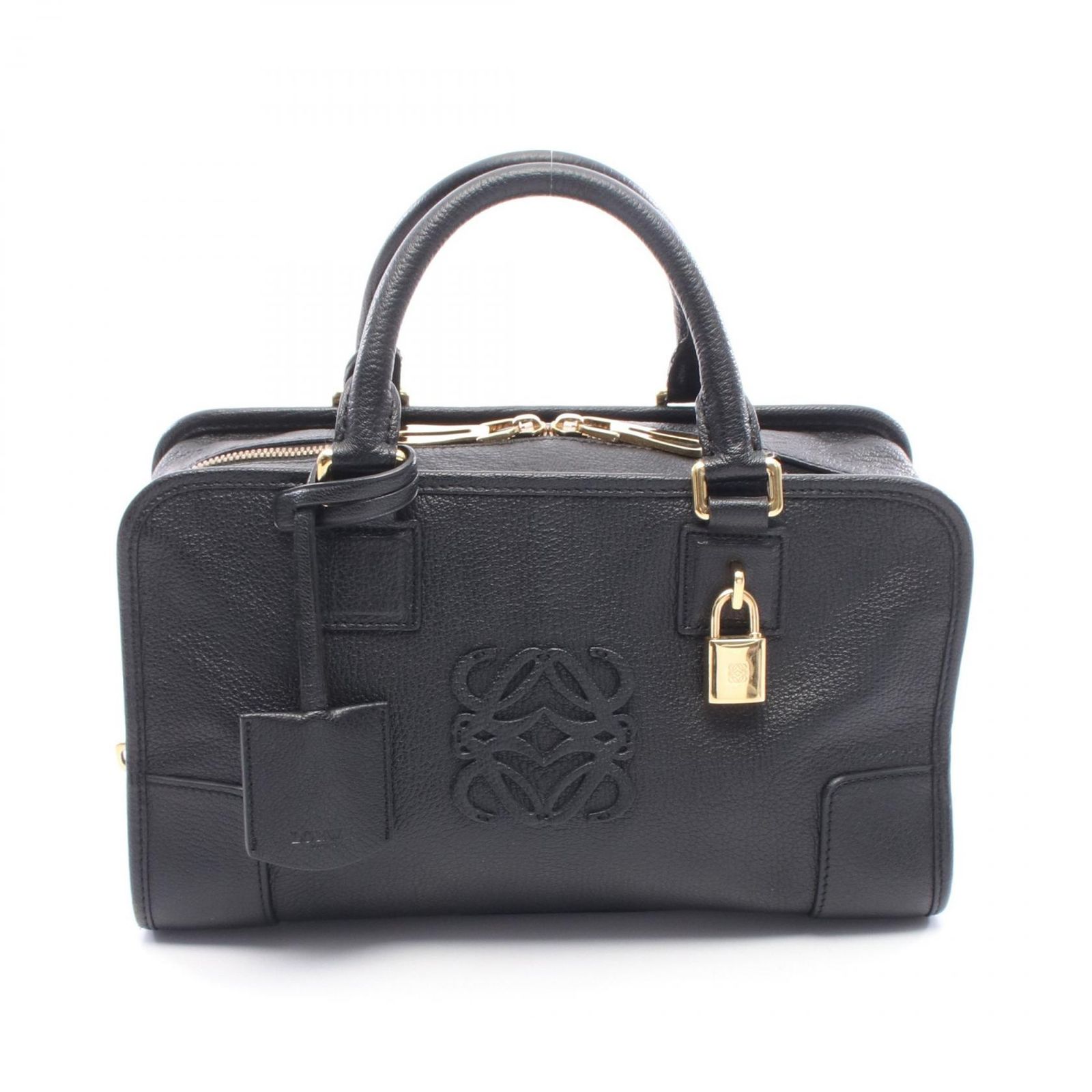 ロエベ LOEWE ハンドバッグ アマソナ28 ブラック レザー アマソナ28 ハンド レディース Used A