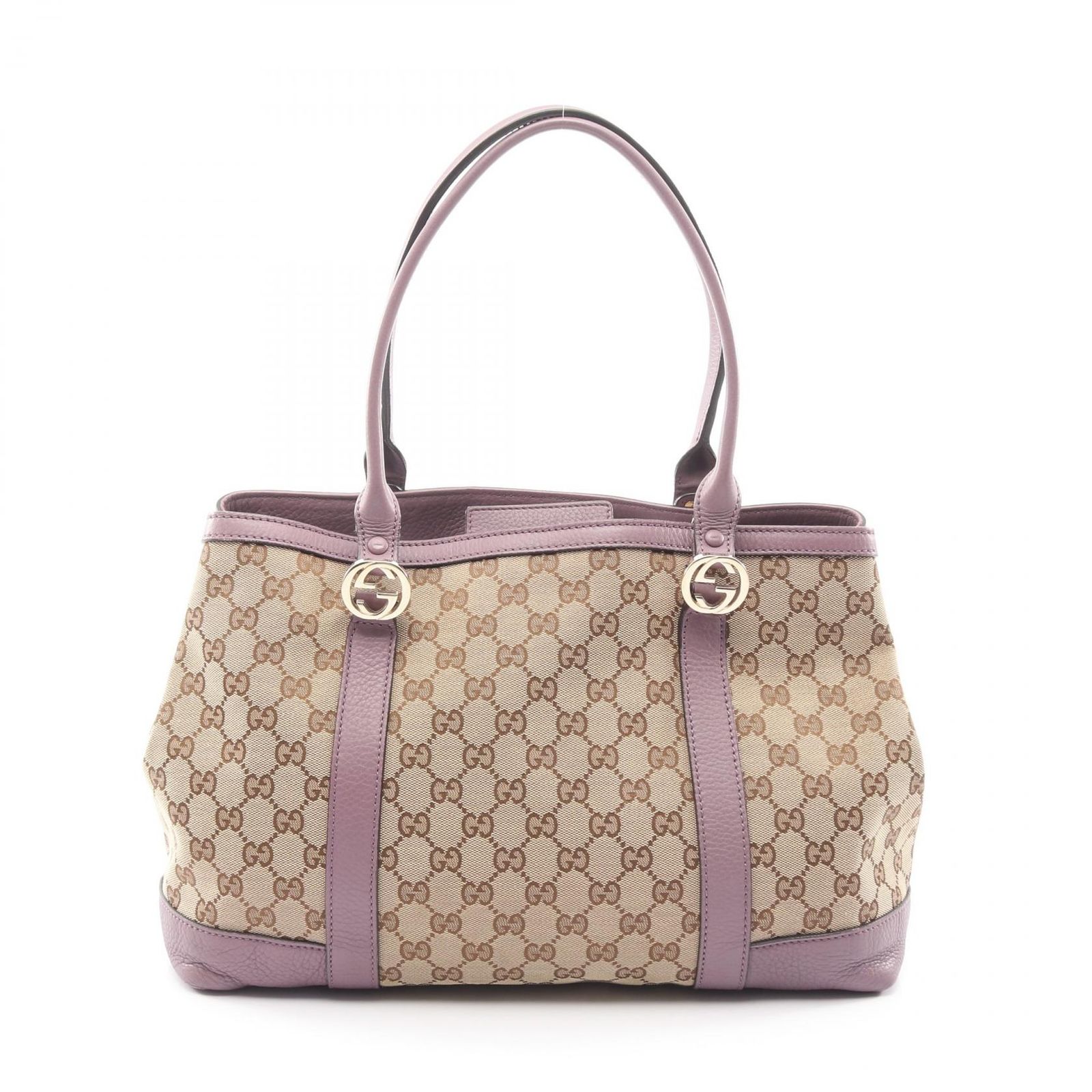 グッチ GUCCI トートバッグ ミスGG GGキャンバス 353122 ベージュ/パープル キャンバス レザー GGキャンバス トート レディース Used A