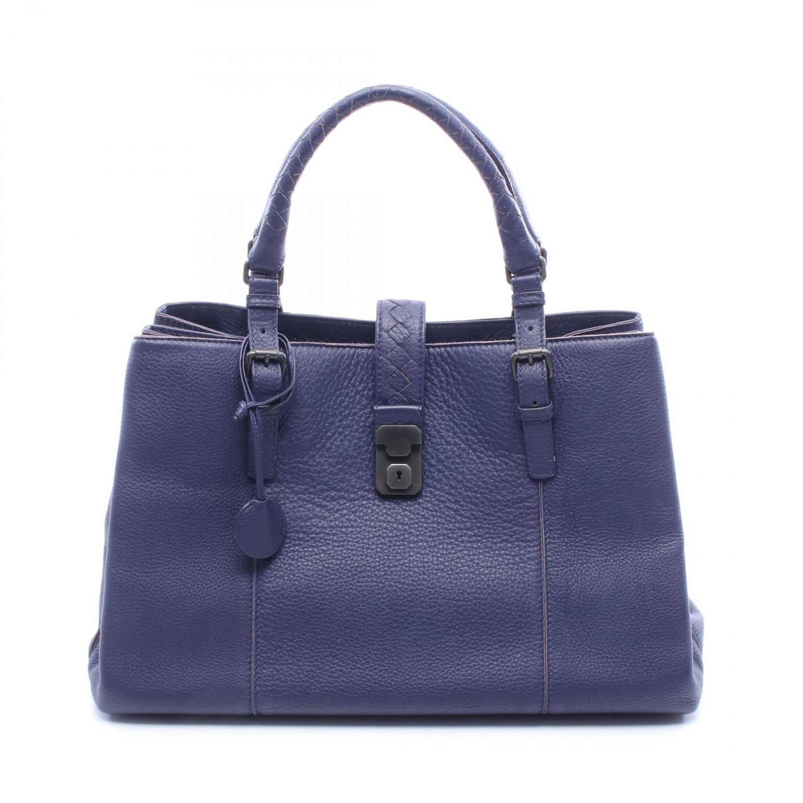ボッテガヴェネタ BOTTEGA VENETA ハンドバッグ ローマバッグ ミディアム パープル レザー ローマ トート レディース Used A