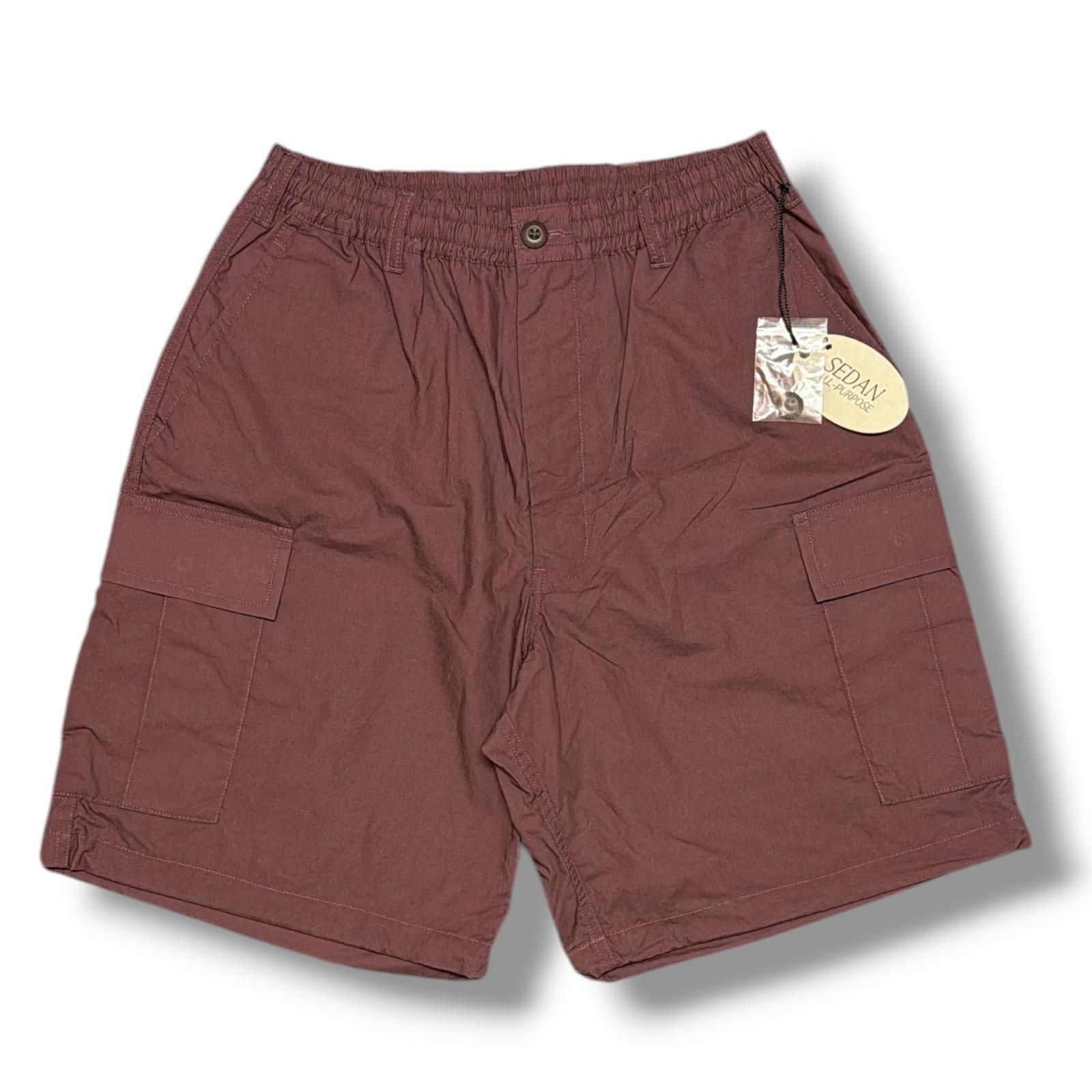 参考上代22000円 未使用 SEDAN ALL-PURPOSE 25SS Cotton Cargo Easy Shorts コットンカーゴイージーショーツ ハーフパンツ セダンオールパーパス SD25S-PT06 バーガンディ L （810M）