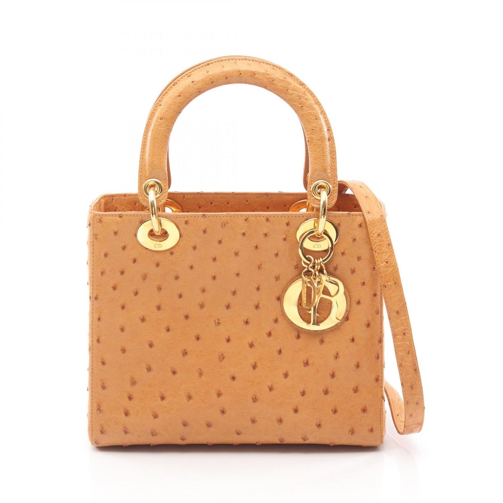ディオール Dior ハンドバッグ LADY DIOR レディディオール ブラウン その他 レディディオール 2wayトート ミディアム レディース Used A