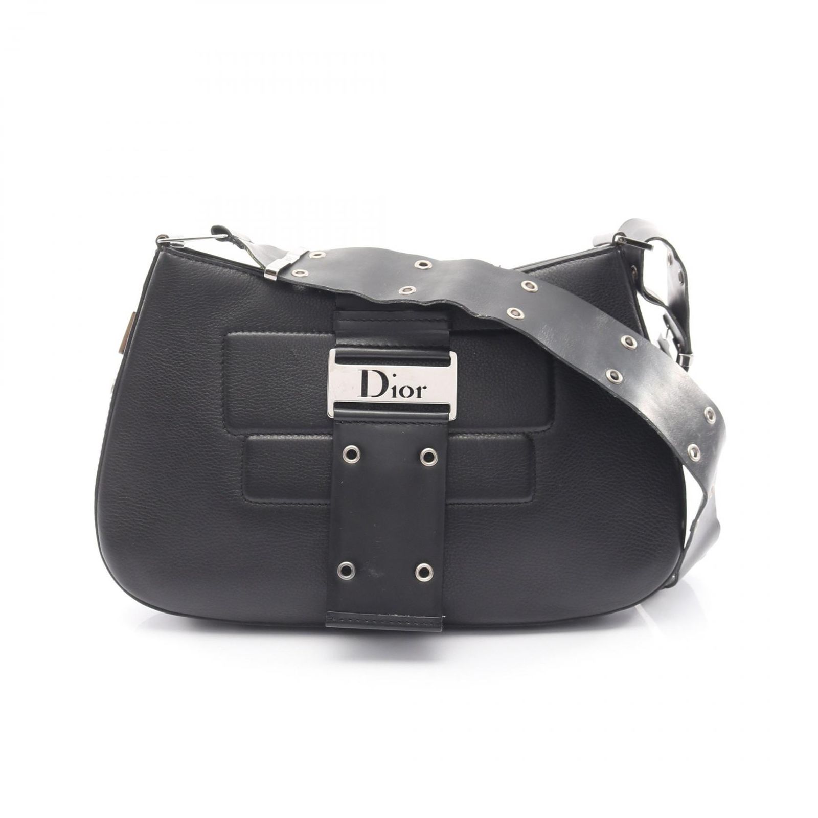 ディオール Dior ショルダーバッグ ストリートシック ブラック レザー ストリートシック ショルダーバッグ レディース Used A