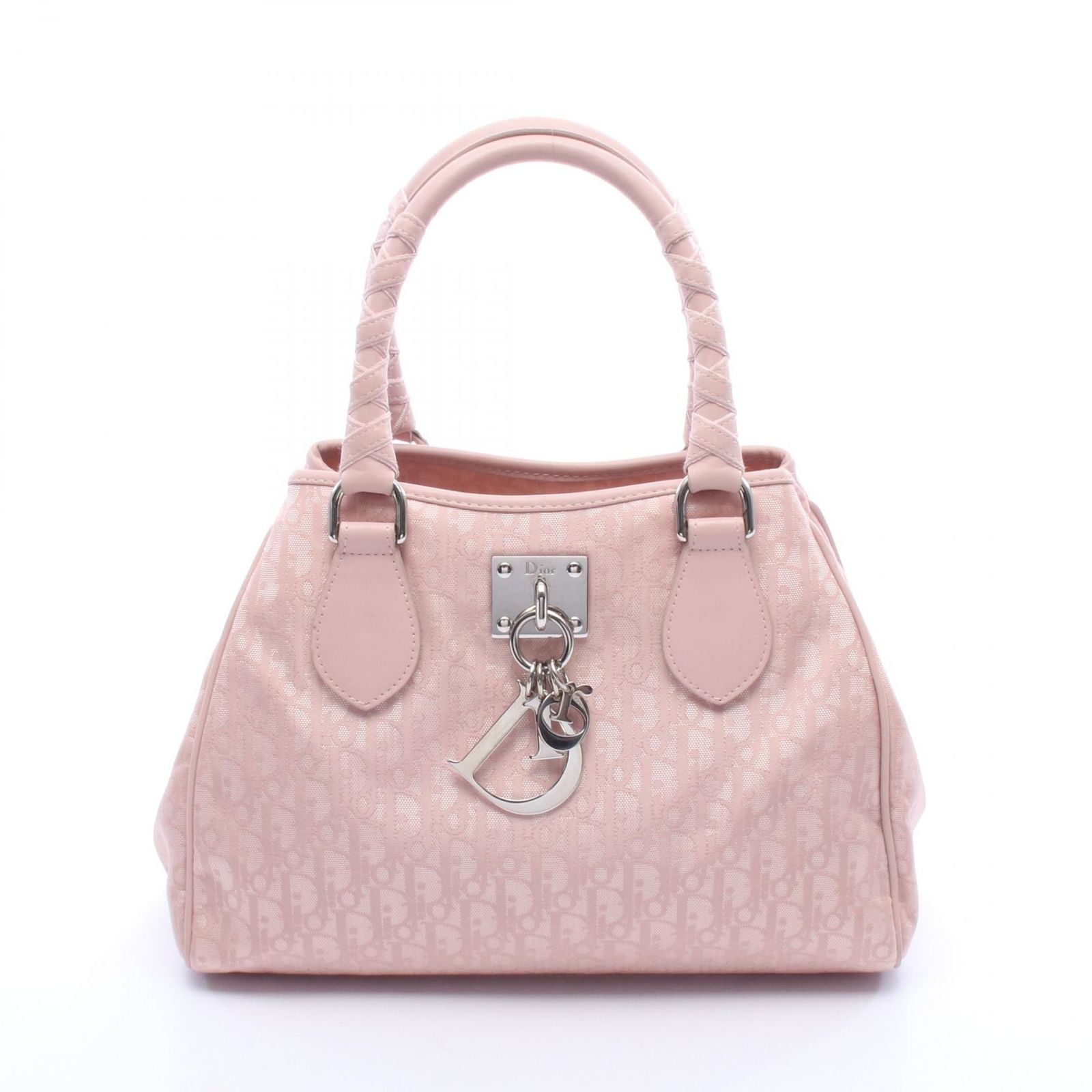 ディオール Dior ハンドバッグ ラブリートロッター ピンク キャンバス レザー ラブリー トロッター ハンド レディース Used B
