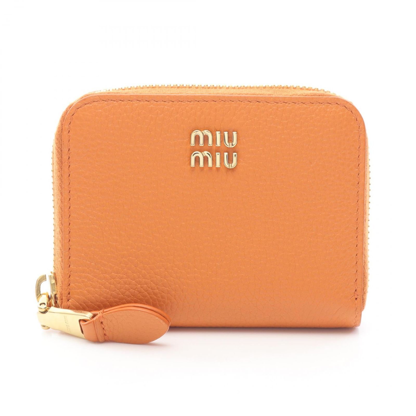 ミュウ ミュウ Miu Miu コインケース オレンジ レザー コインケース レディース Used A