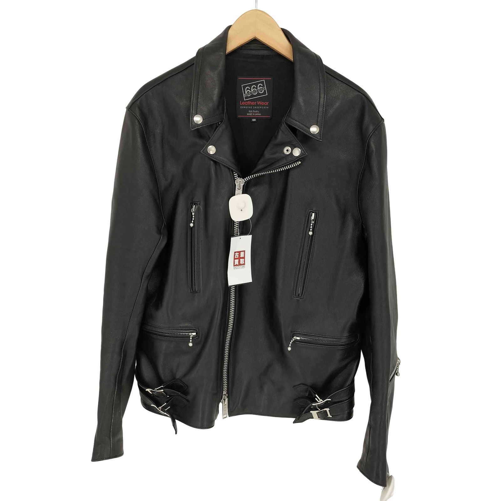 トリプルシックスレザーウェア 666 Leather Wear 日本製 SHEEP SKIN シープ スキン ダブル ライダース ジャケット メンズ 40