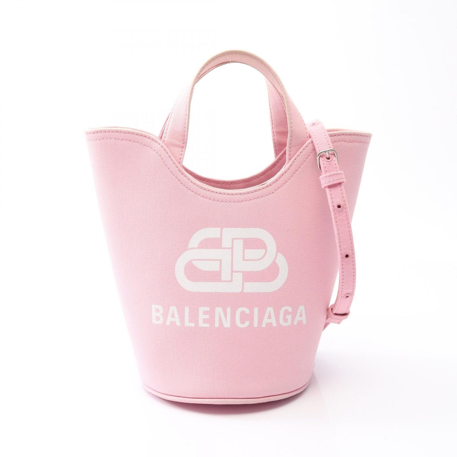 バレンシアガ BALENCIAGA ハンドバッグ Wave XS 2WAY ピンク キャンバス WAVE XS 2wayショルダー レディース Used A