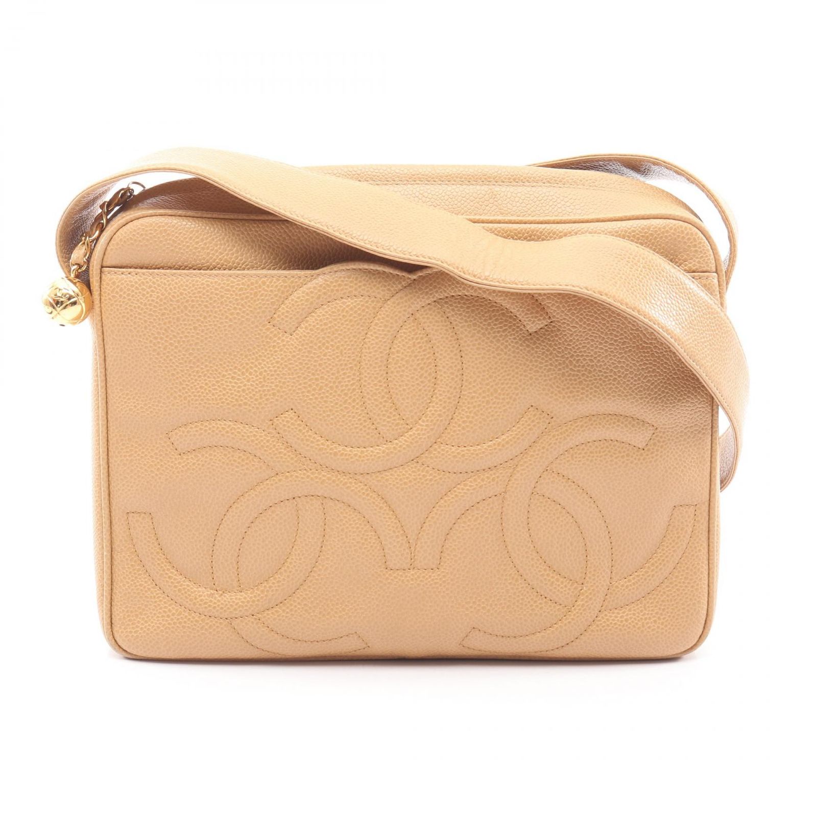 シャネル CHANEL ショルダーバッグ トリプルココマーク ベージュ キャビアスキン(グレインドカーフ) トリプルココ ショルダーバッグ レディース Used A