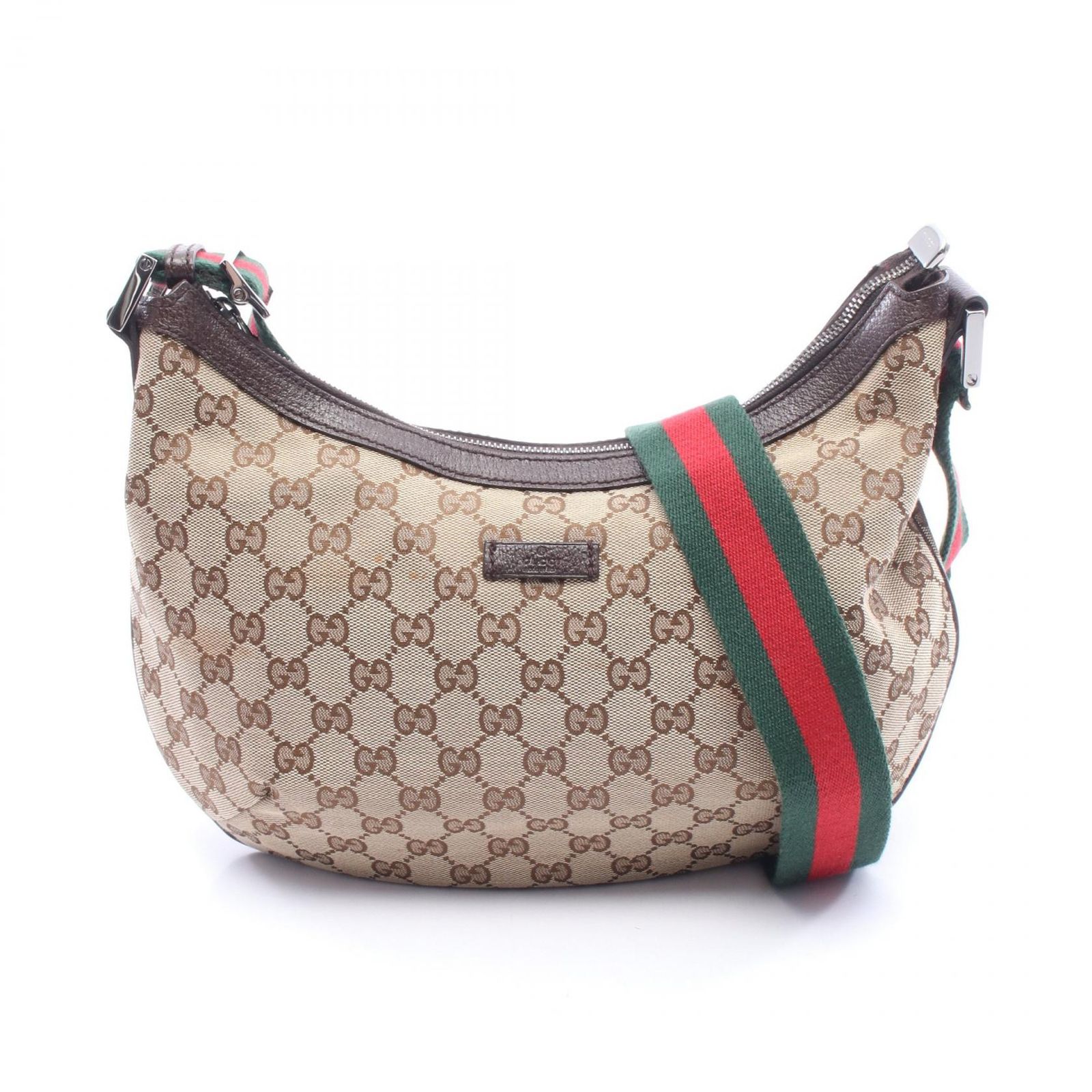 グッチ GUCCI ショルダーバッグ GGキャンバス 181092 ベージュ キャンバス レザー ショルダーバッグ レディース Used A