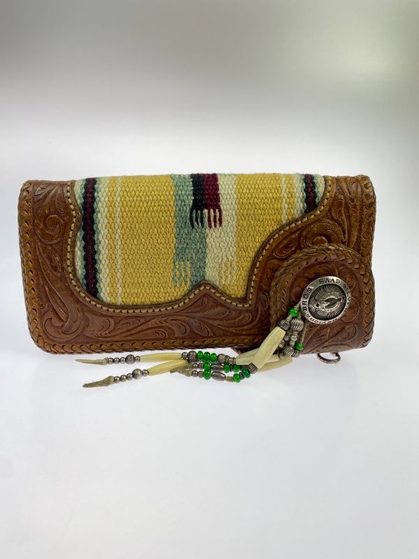 【中古品】 SAAD サード NATIVE AMERICAN LONG WALLET ネイティブ アメリカン ロング ウォレット 長財布 レザー 革 【200-260512-em-09-min】