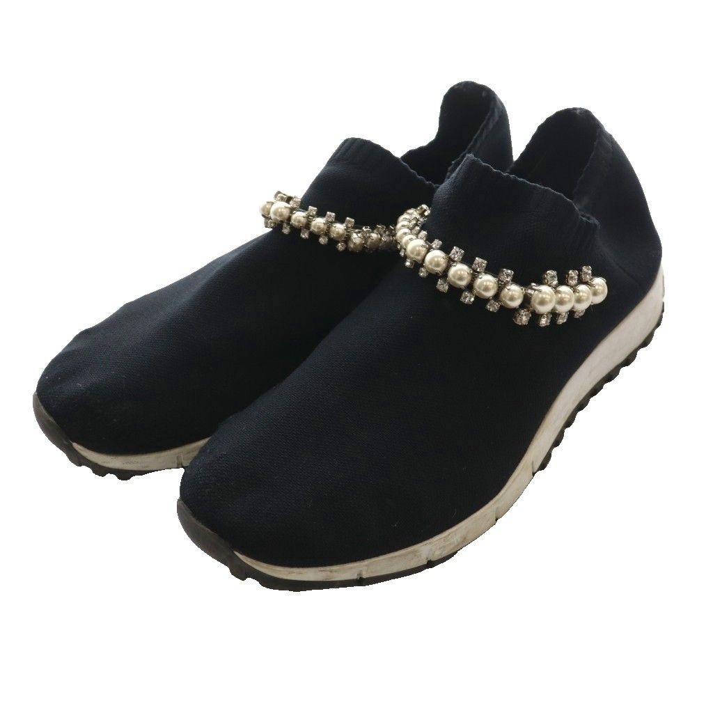 ジミーチュウ JIMMY CHOO ヴェローナ VERONA ニットスリッポン シューズ 黒 ブラック /SS ■OS ■GY62