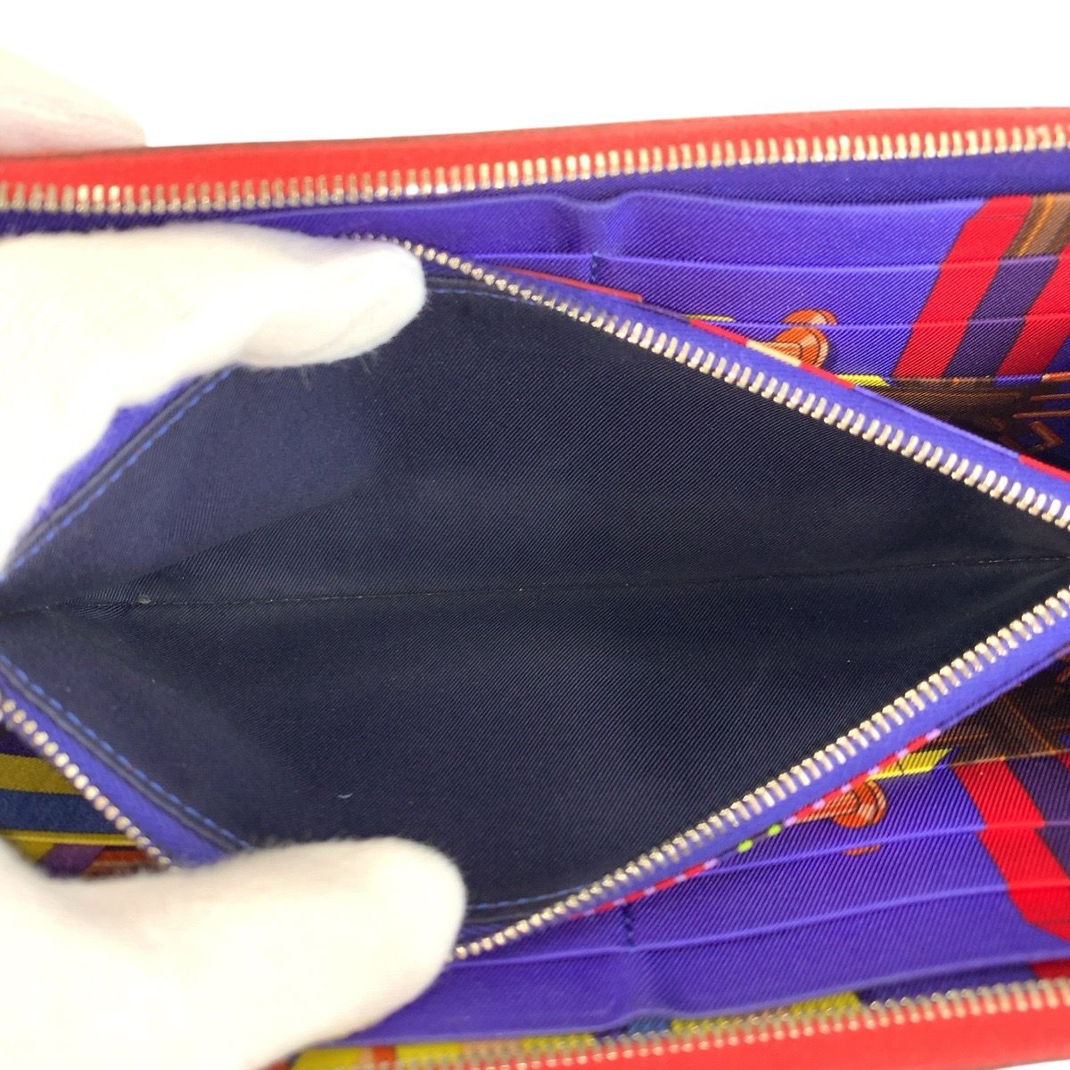 HERMES エルメス アザップ シルクイン ルージュ レッド シルバー金具 ヴォーエプソン 長財布 ロングウォレット A刻印 レディース 505195 【中古】 HERMES - HERMES エルメス アザップ シルクイン ルージュ レッド