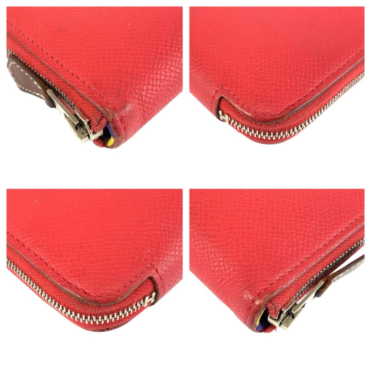 HERMES エルメス アザップロング シルクイン レッド シルバー金具