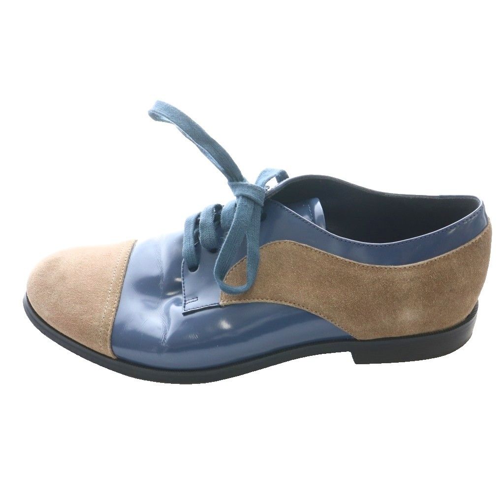 ジルサンダー JIL SANDER ネイビー NAVY バイカラーレザーレースアップシューズ ドレス 38 紺 ネイビー モカ /SS ■OS ■GY62