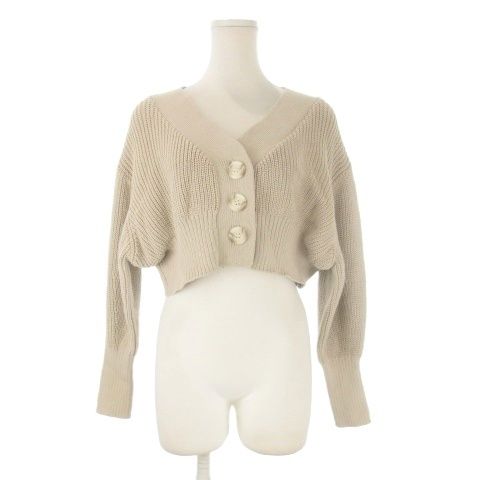 スナイデル SNIDEL クロップカーディガン ONE SIZE ベージュ Vネック 長袖 クロップド丈 /CK36 ■ECC001