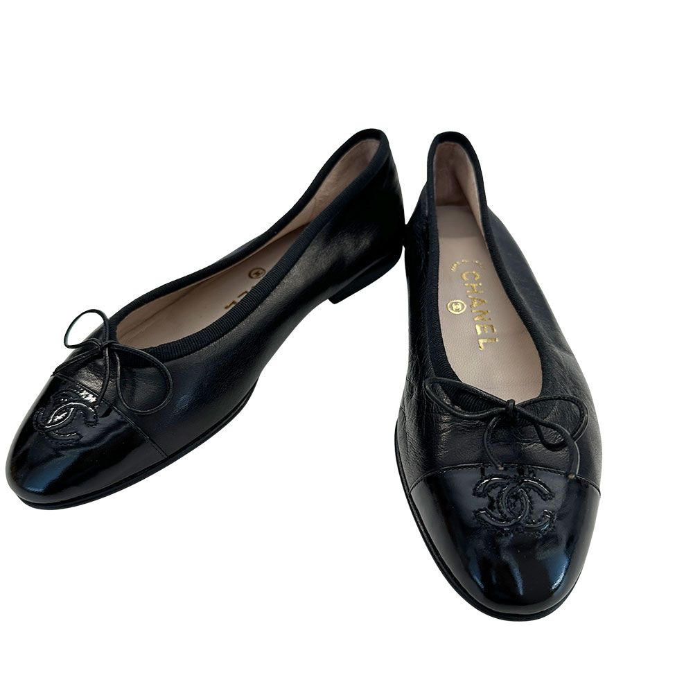 美品 シャネル 36 1/2 23.5 ココマーク パンプス ブラック レザー 中古・古着通販】CHANEL (シャネル) ココマークヒールパンプス