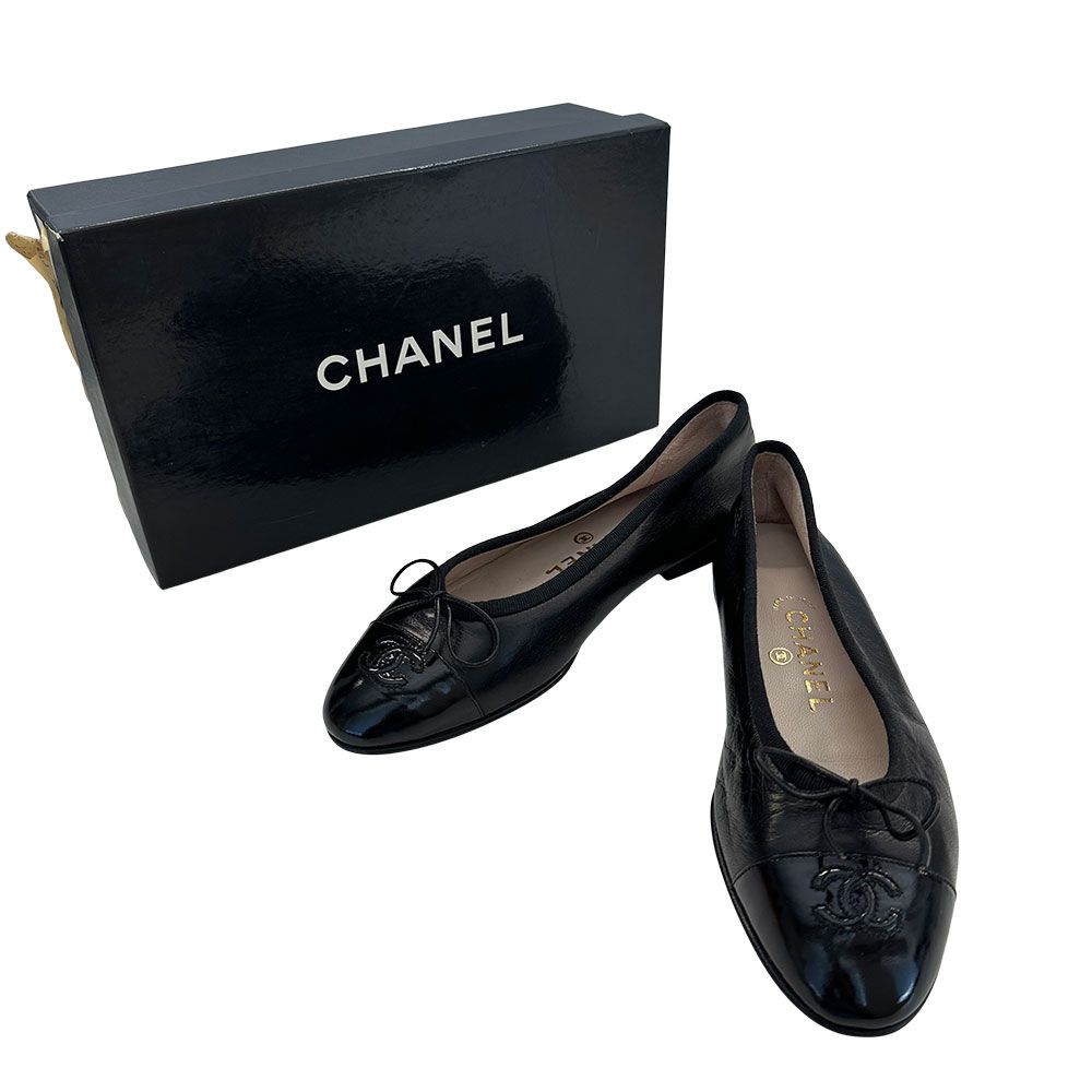 シャネル CHANEL 靴 レディース ブランド レザー フラット パンプス