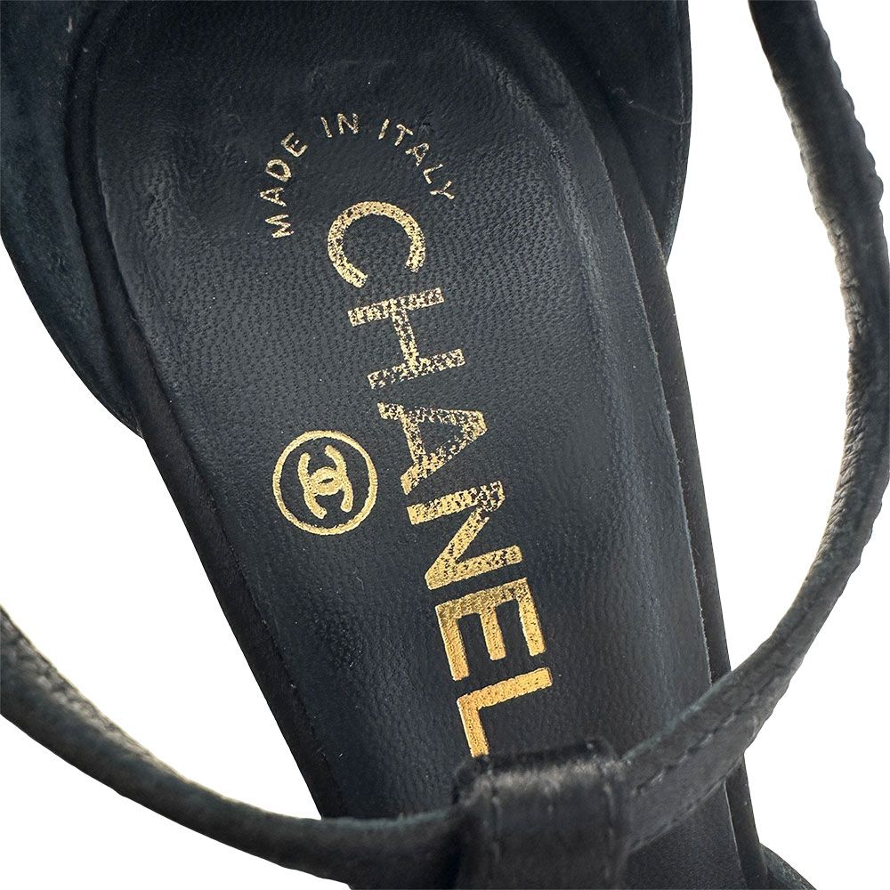 シャネル CHANEL 靴 レディース ブランド サテン レザー ハイヒール