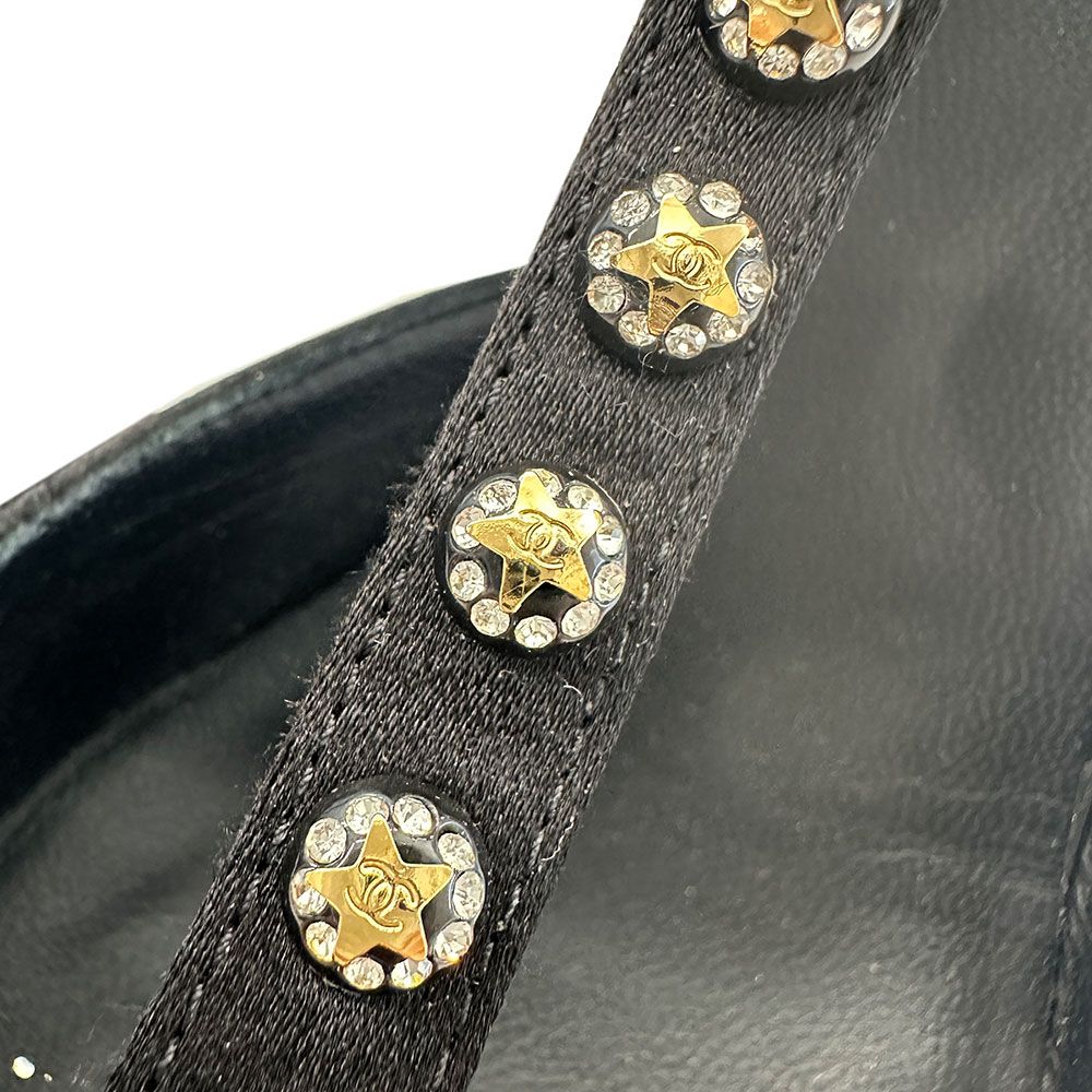 シャネル CHANEL 靴 レディース ブランド サテン レザー ハイヒール