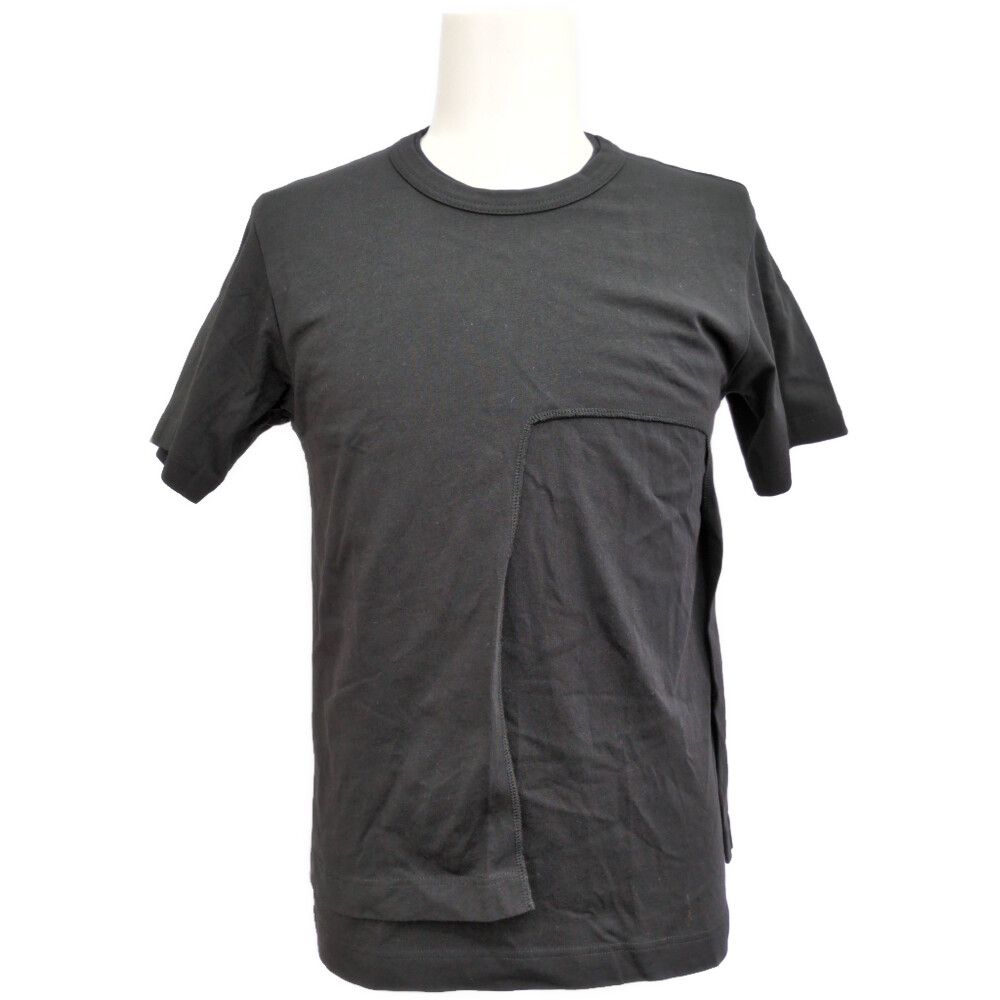 コムデギャルソンシャツ カッティングデザイン 半袖 カットソー Tシャツ トップス FL-T017 S ブラック COMME des GARCONS SHIRT 【オールシーズン】【♂】【A】【メンズ】★■613976【中古】