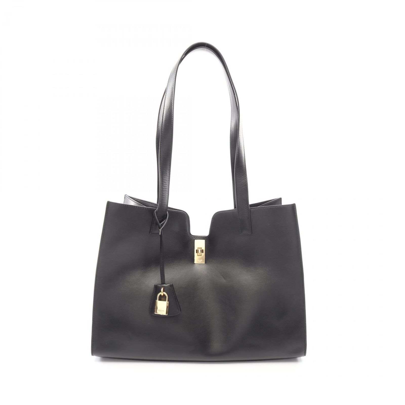 セリーヌ CELINE トートバッグ カバ 16 セーズ ブラック レザー カバ 16 レディース Used A
