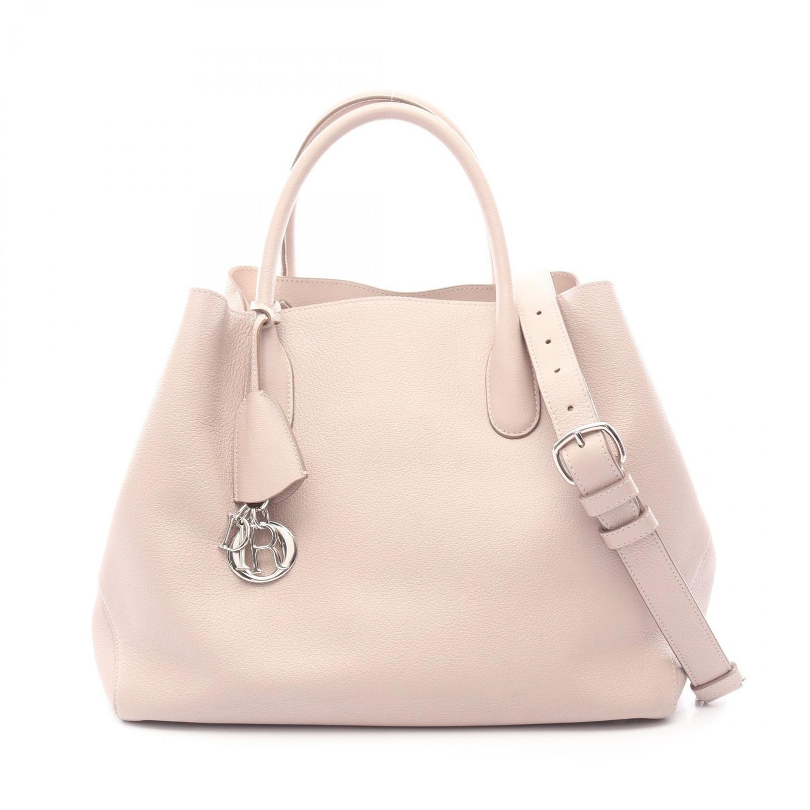 ディオール Dior ハンドバッグ オープンバー 2WAY ピンクベージュ レザー オープンバー 2wayトートバック レディース Used B