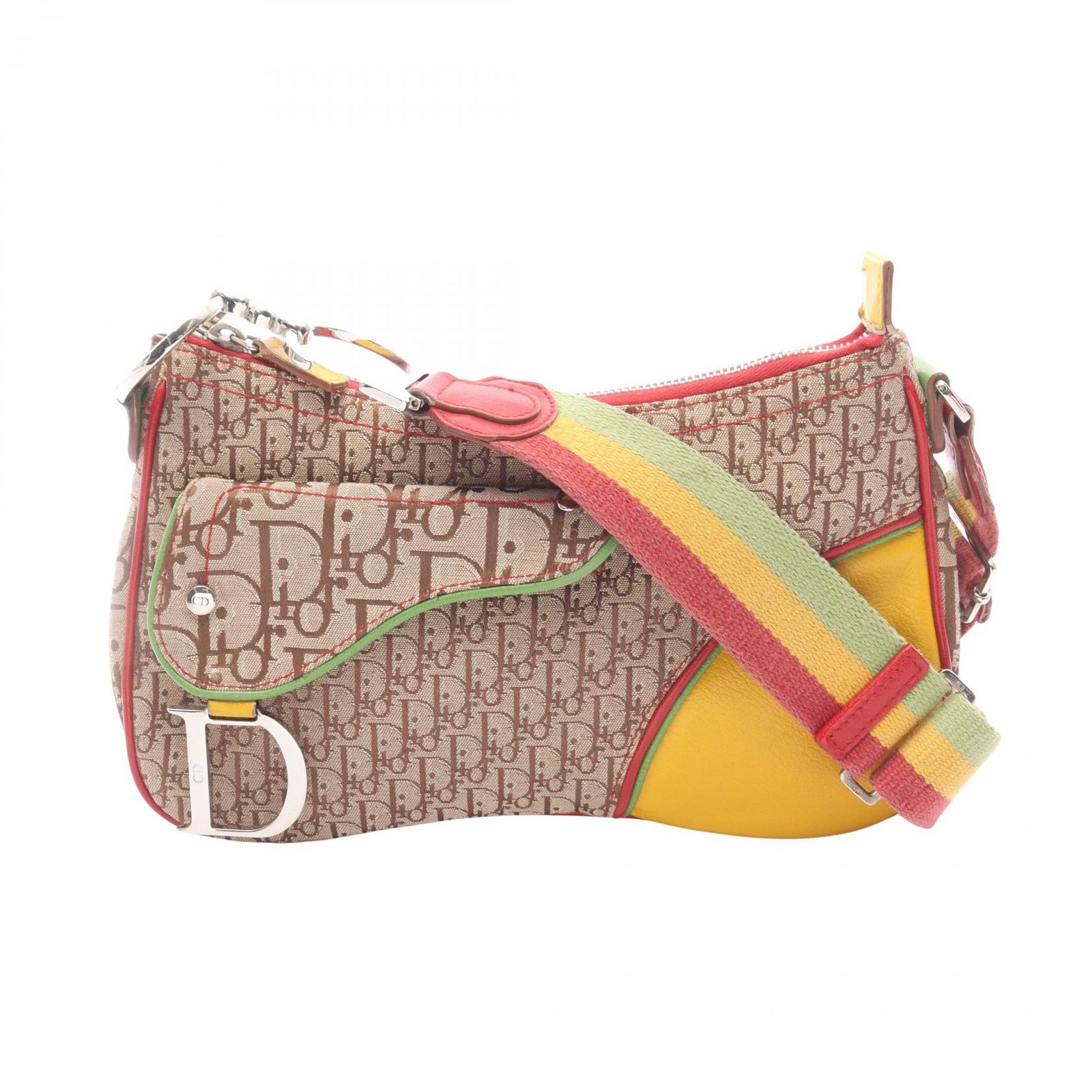 ディオール Dior ショルダーバッグ ラスタ トロッター サドルポケット ベージュ/マルチ キャンバス レザー ラスタ トロッター サドル ショルダーバッグ レディース 110,900円