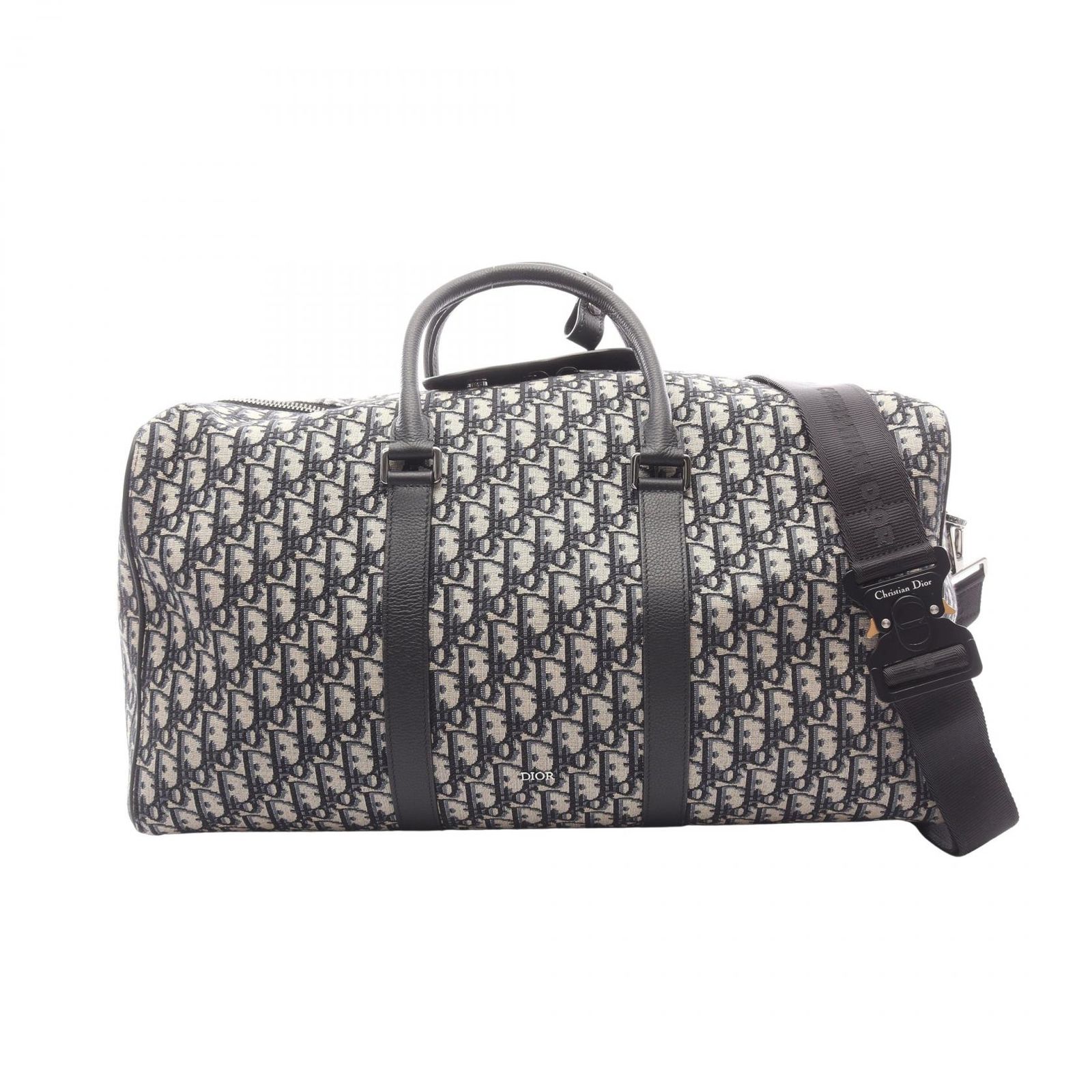 ディオール Dior ボストンバッグ ランゴ50 オブリーク 2WAY ベージュ/ブラック/ネイビー キャンバス レザー オブリーク ランゴ50 2wayボストン メンズ Used A