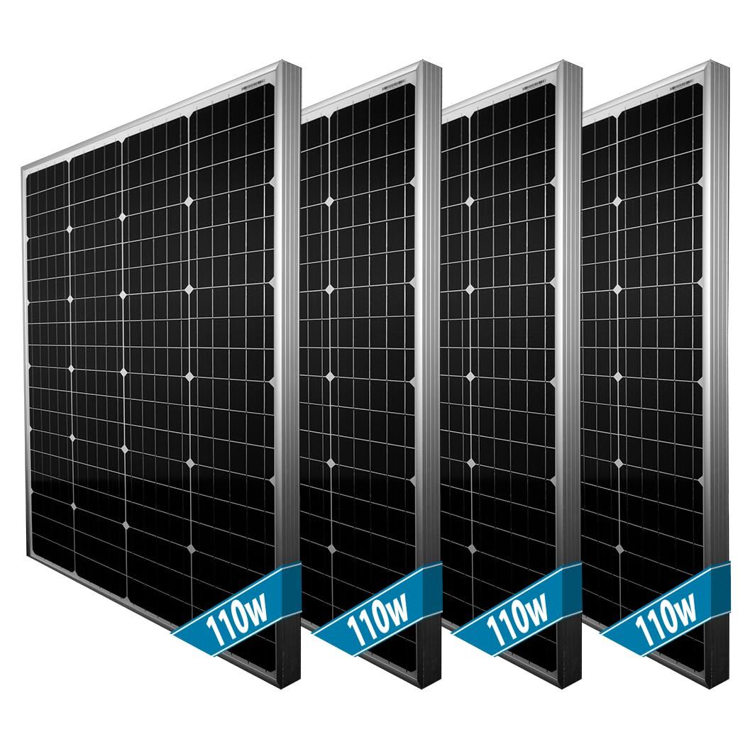 クレジード 110W 単結晶 ソーラーパネル 4枚セット 高効率単結晶太陽光発電 100W キャンピングカー 船舶 自家発電 400w N100WTA shu