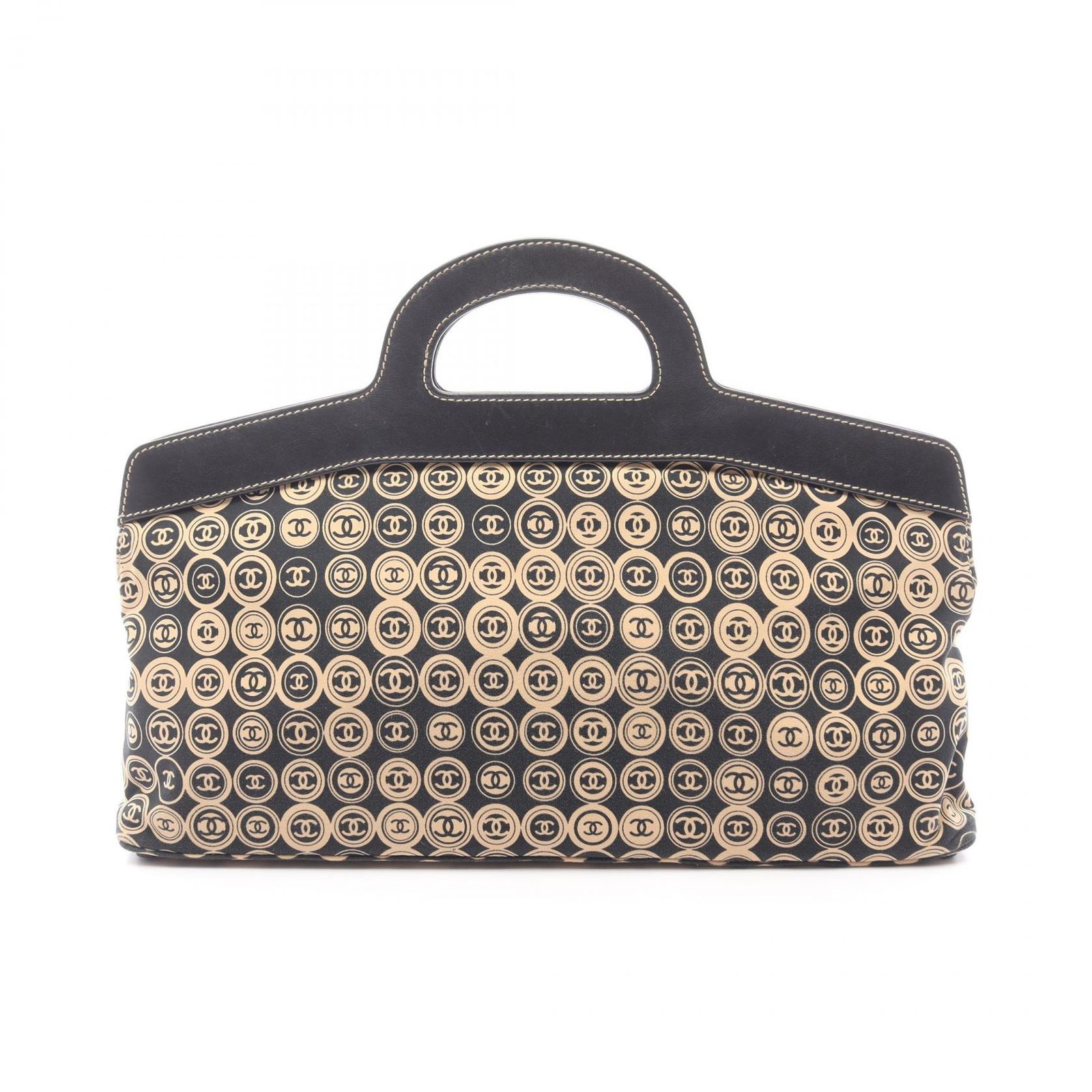 シャネル CHANEL ハンドバッグ A21403 ブラック/ベージュ レザー ココマーク ハンドバッグ レディース Used B