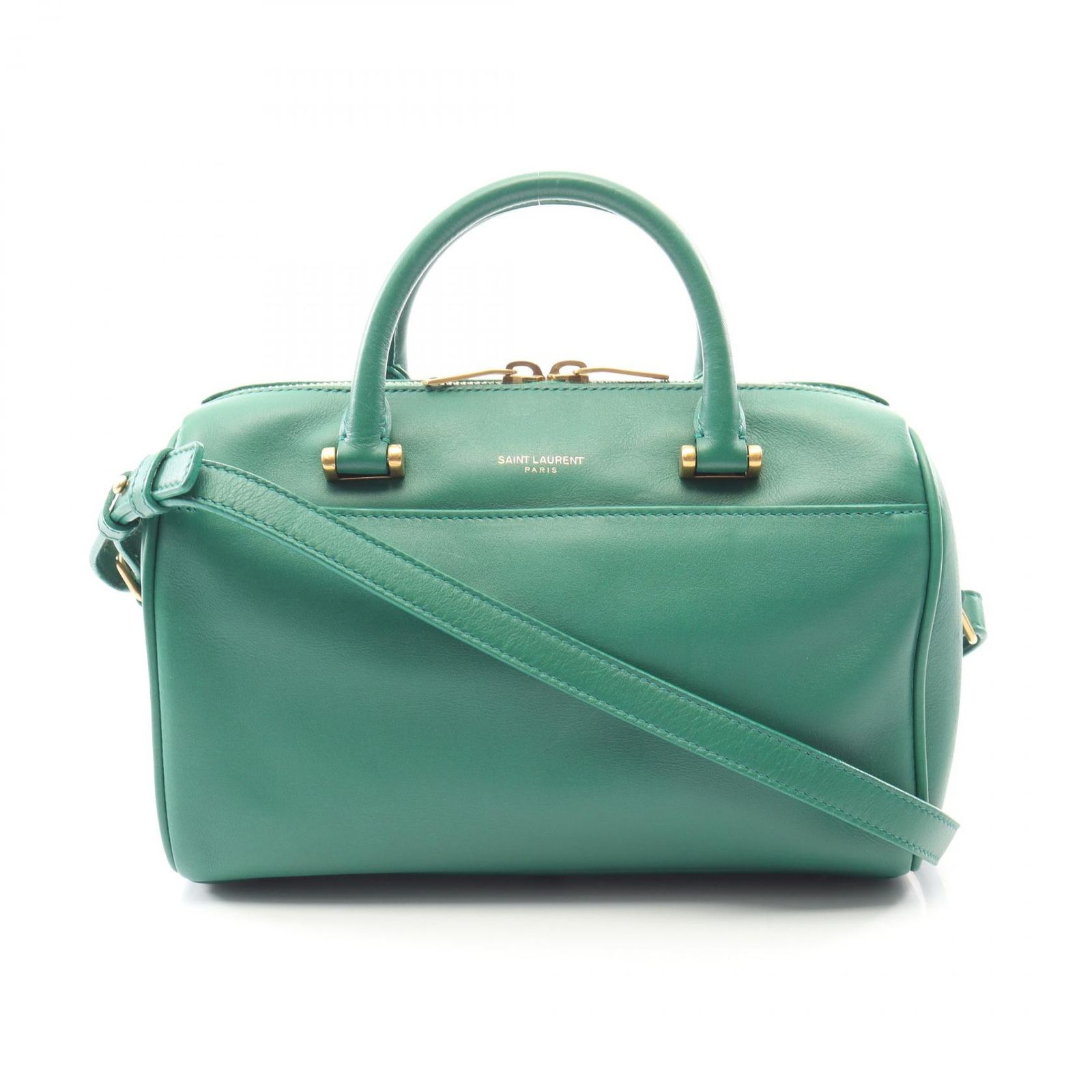 サンローランパリ SAINT LAURENT PARIS ハンドバッグ ベイビーダッフル 2WAY グリーン レザー 2wayショルダー レディース Used A