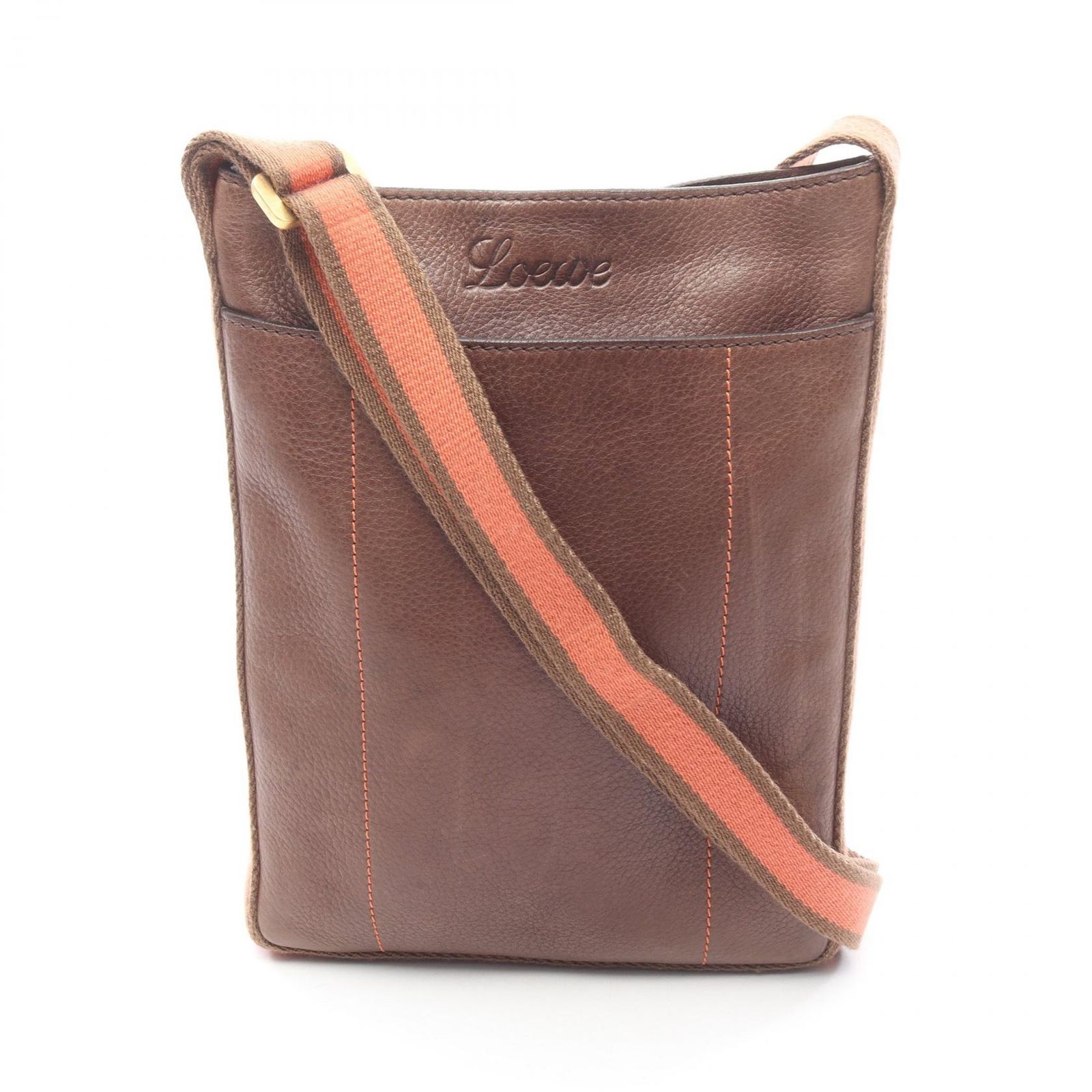 ロエベ LOEWE ショルダーバッグ ブラウン レザー ショルダーバッグ レディース Used B