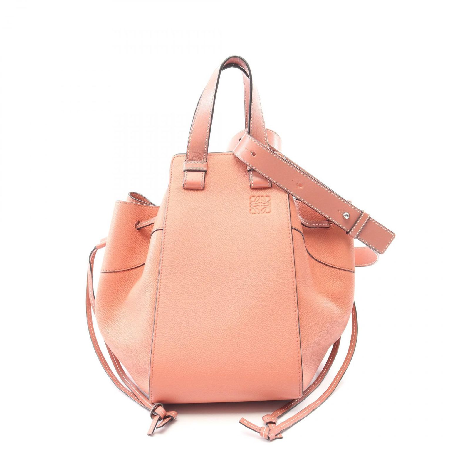 ロエベ LOEWE ハンドバッグ ハンモック ドローストリングバッグ ミディアム 2WAY オレンジ レザー ハンモック ミディアム レディース Used B