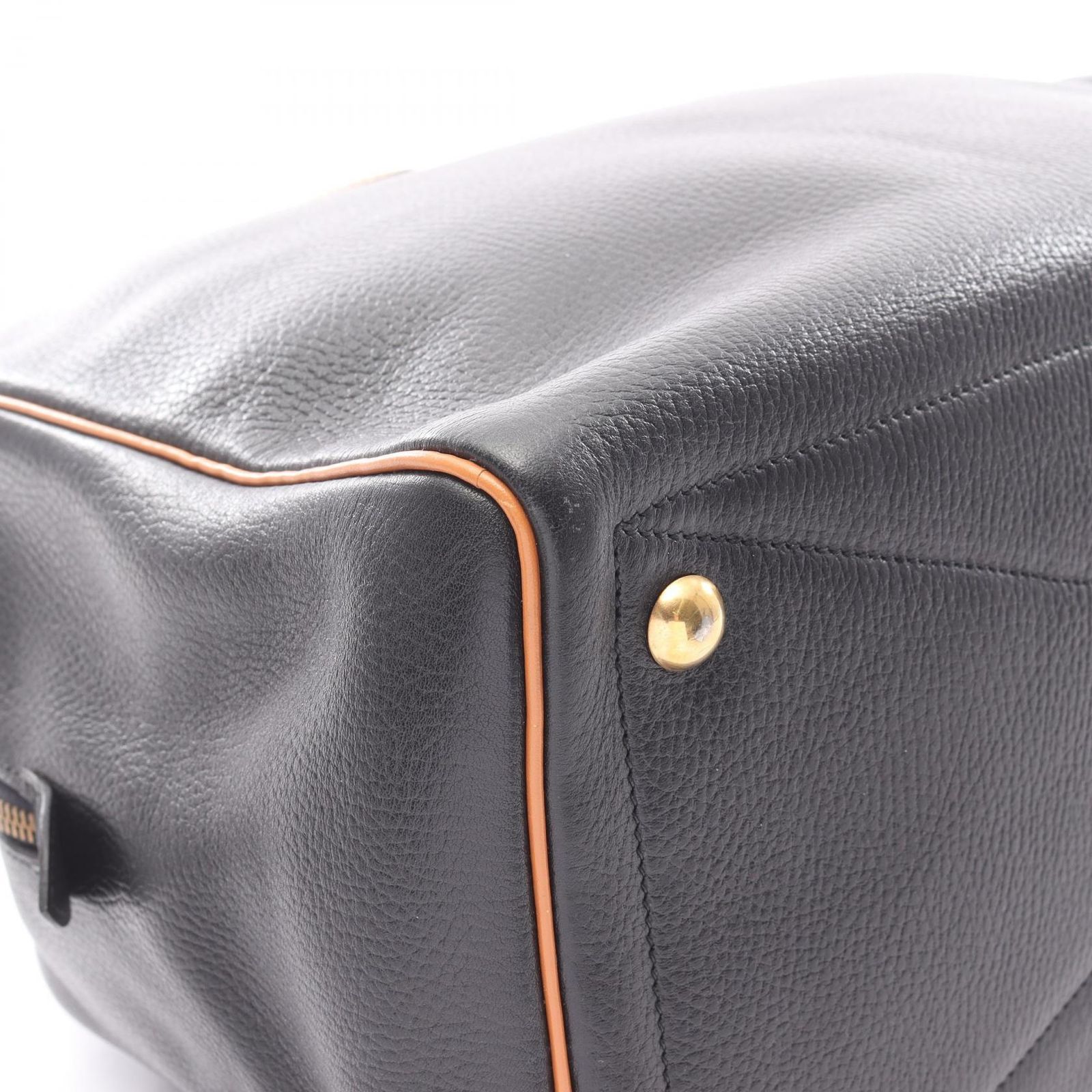 エルメス HERMES ボストンバッグ ヴィクトリア43 ブラック/ナチュラル レザー ヴィクトリア43 ブラック/ナチュラル レディース Used A