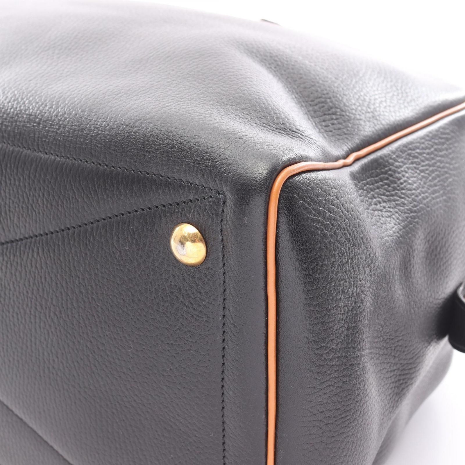 エルメス HERMES ボストンバッグ ヴィクトリア43 ブラック/ナチュラル レザー ヴィクトリア43 ブラック/ナチュラル レディース Used A
