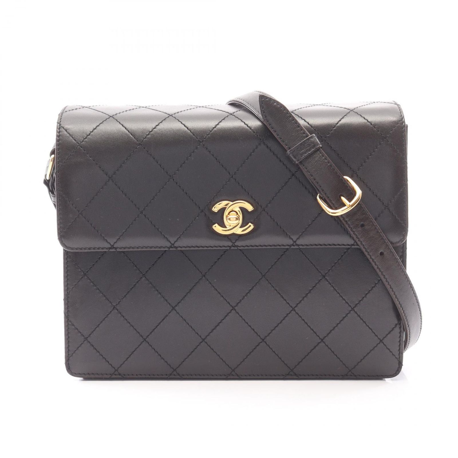 シャネル CHANEL ショルダーバッグ マトラッセ ブラック ラムスキン（羊革） マトラッセ ショルダーバッグ レディース Used A